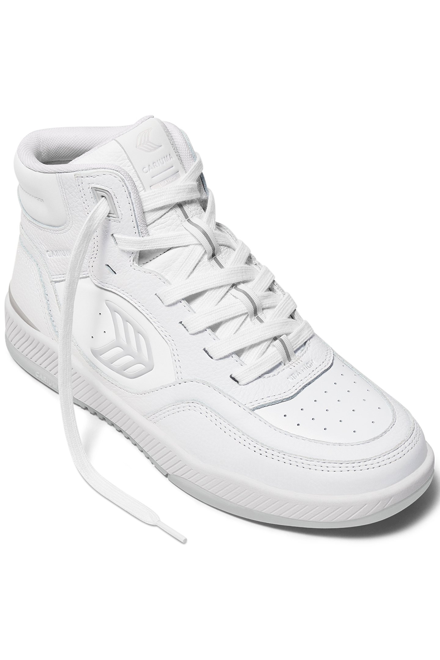 UBA HIGH WHITE PREMIUM LEATHER ICE LOGO SNEAKER 2