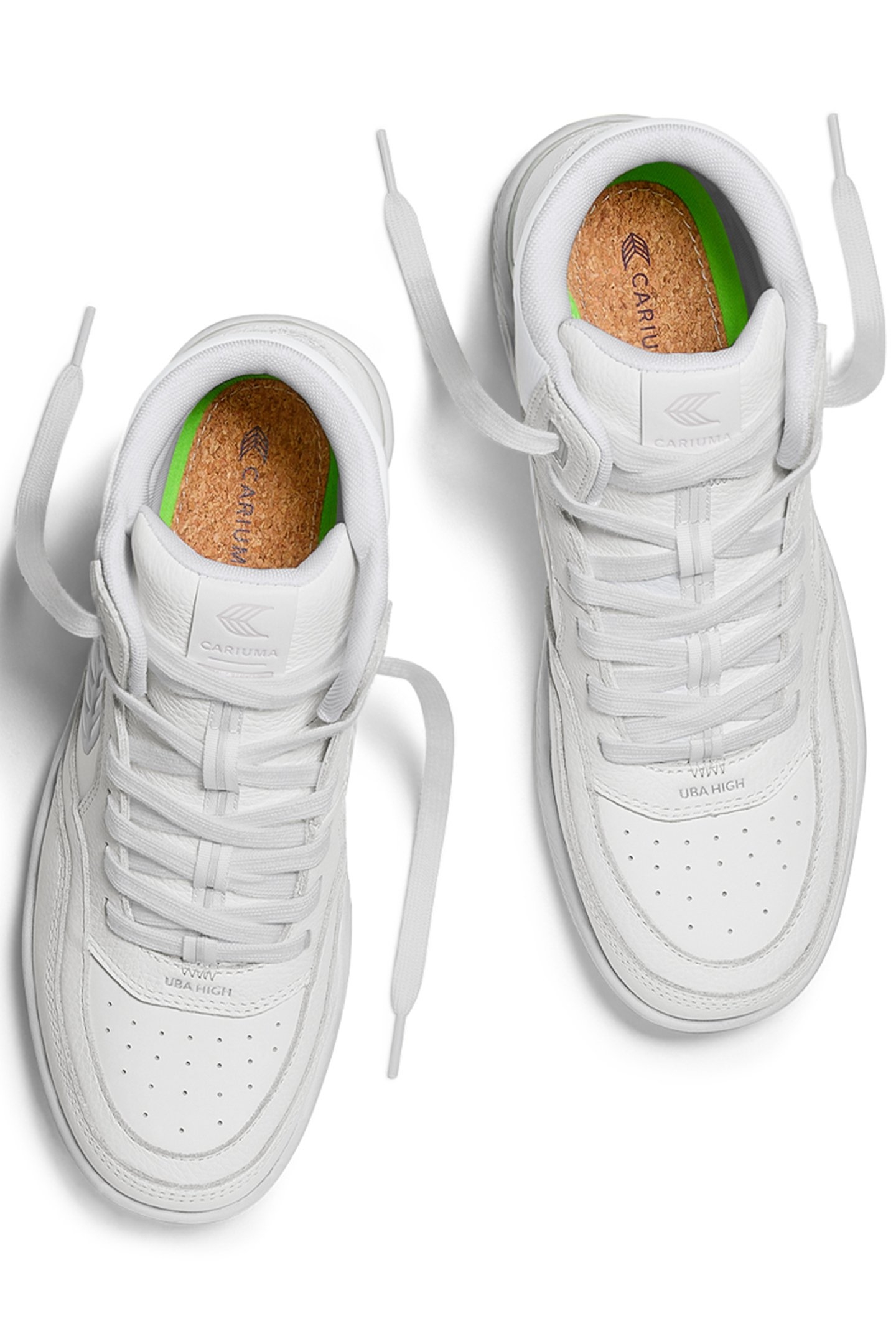 UBA HIGH WHITE PREMIUM LEATHER ICE LOGO SNEAKER 3