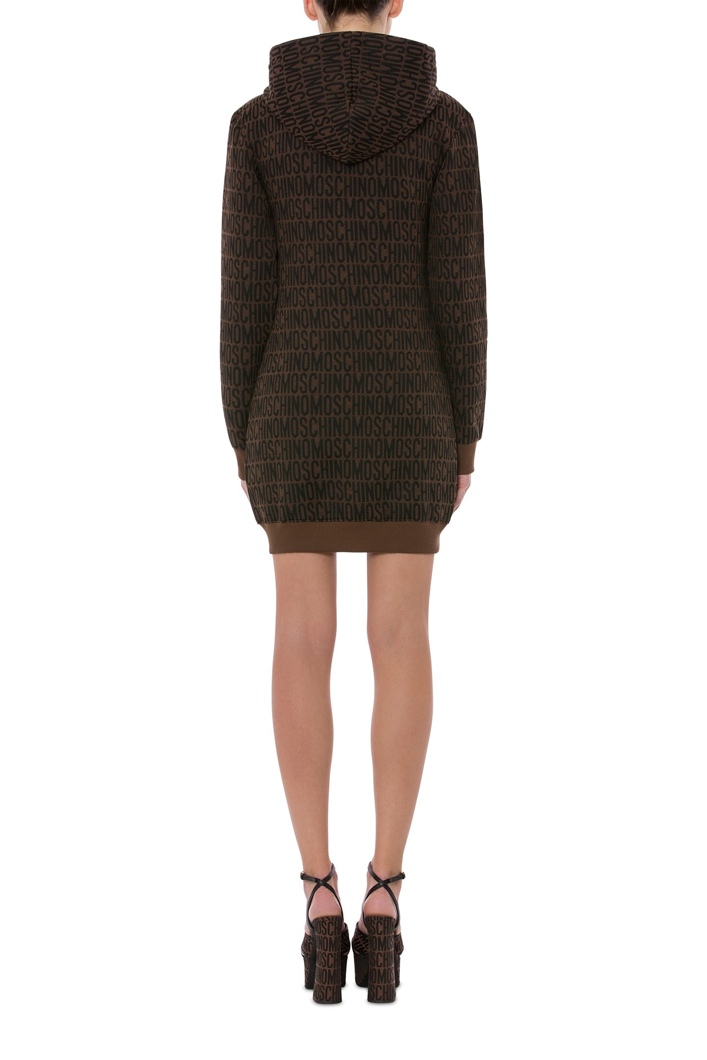 ALLOVER LOGO SWEAT DRESS BROWN 2