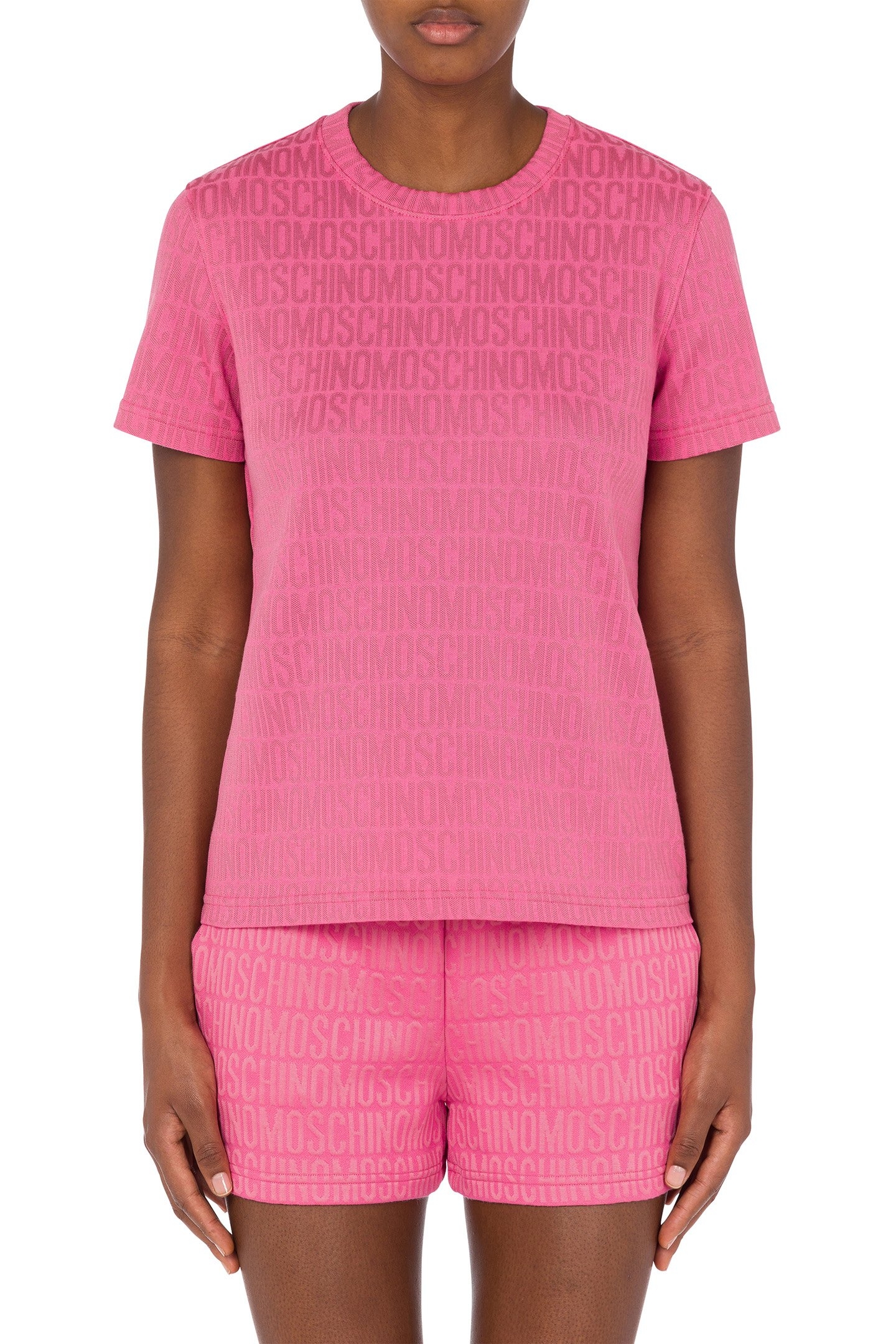 ALLOVER LOGO JERSEY T-SHIRT PINK 1