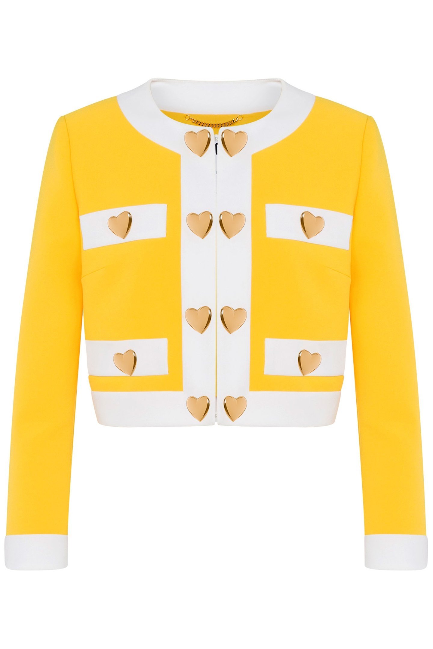 HEART BUTTONS CRÊPE JACKET YELLOW 3
