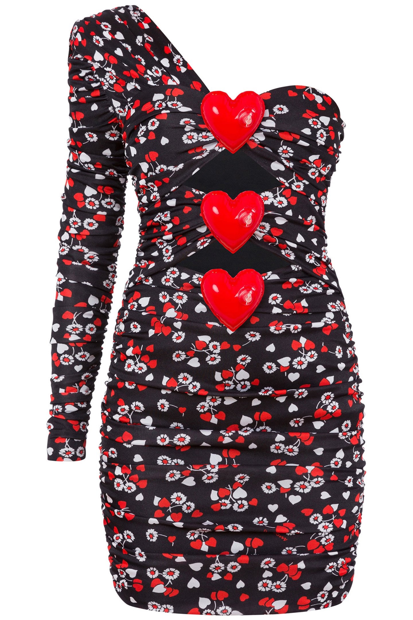 ALLOVER HEARTS ORGANZINE DRESS BLACK 3