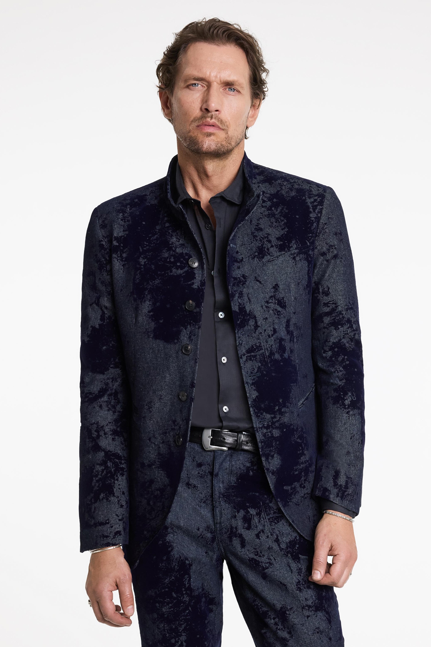 SLIM FIT SINGLE BREASTED CUT-AWAY JACKET INK BLUE 1