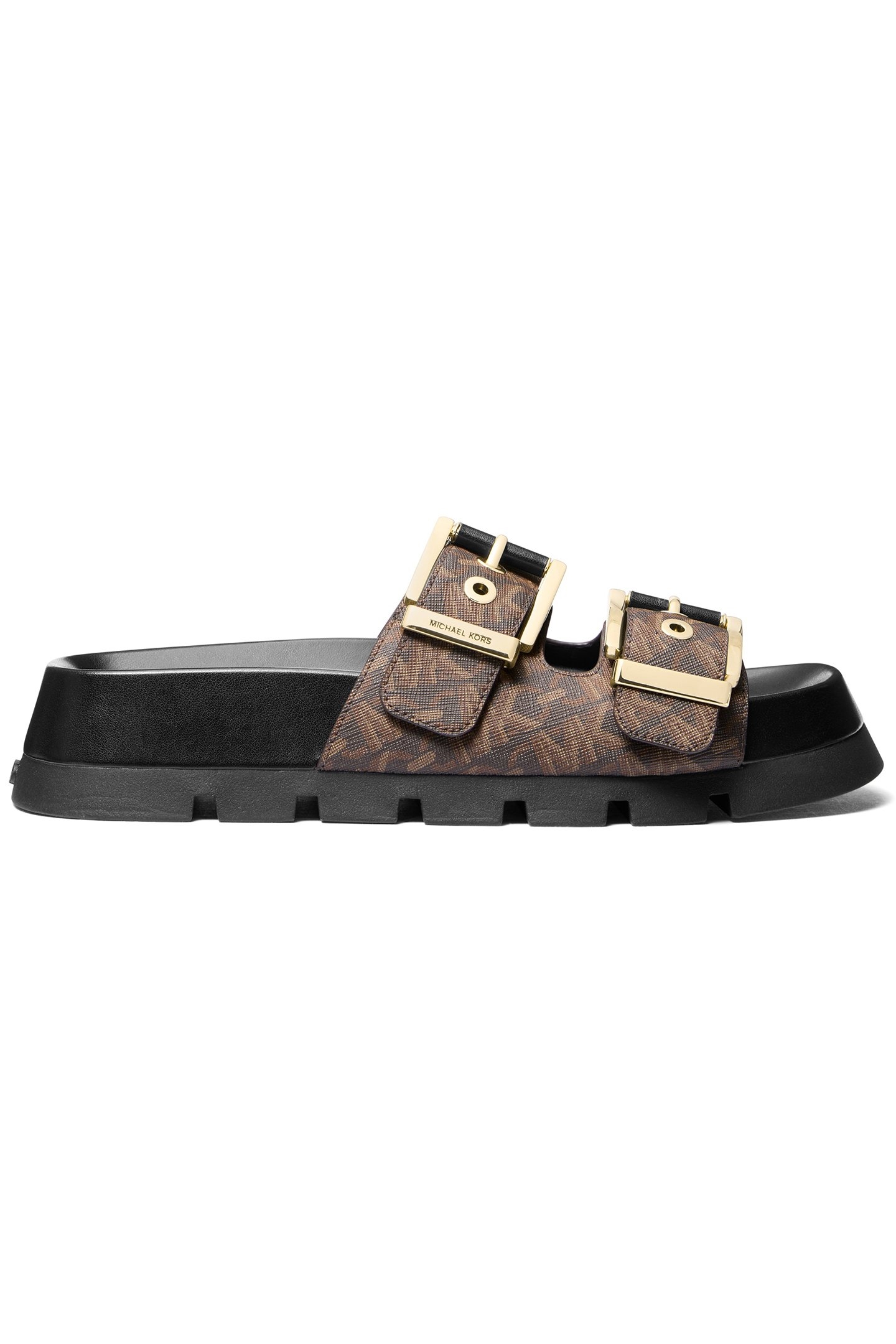 COLBY FLAT SANDAL IN BROWN AND BLACK 1