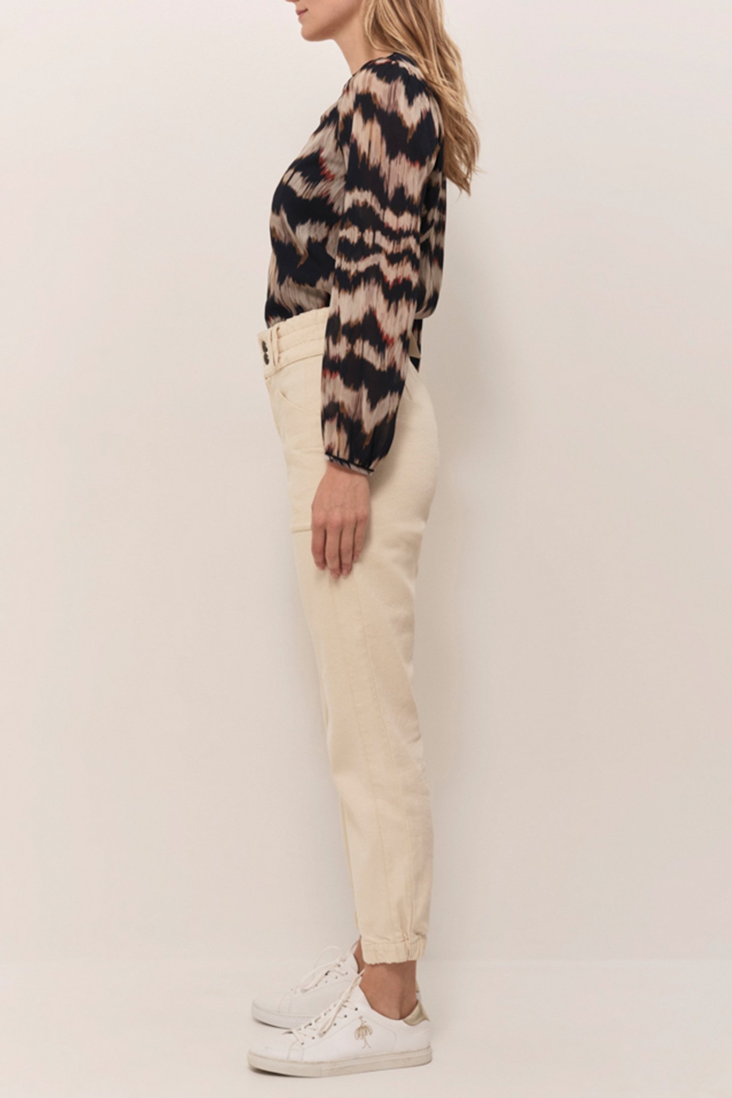 LE CALY - ECRU 7/8 BATTLE JEANS 3