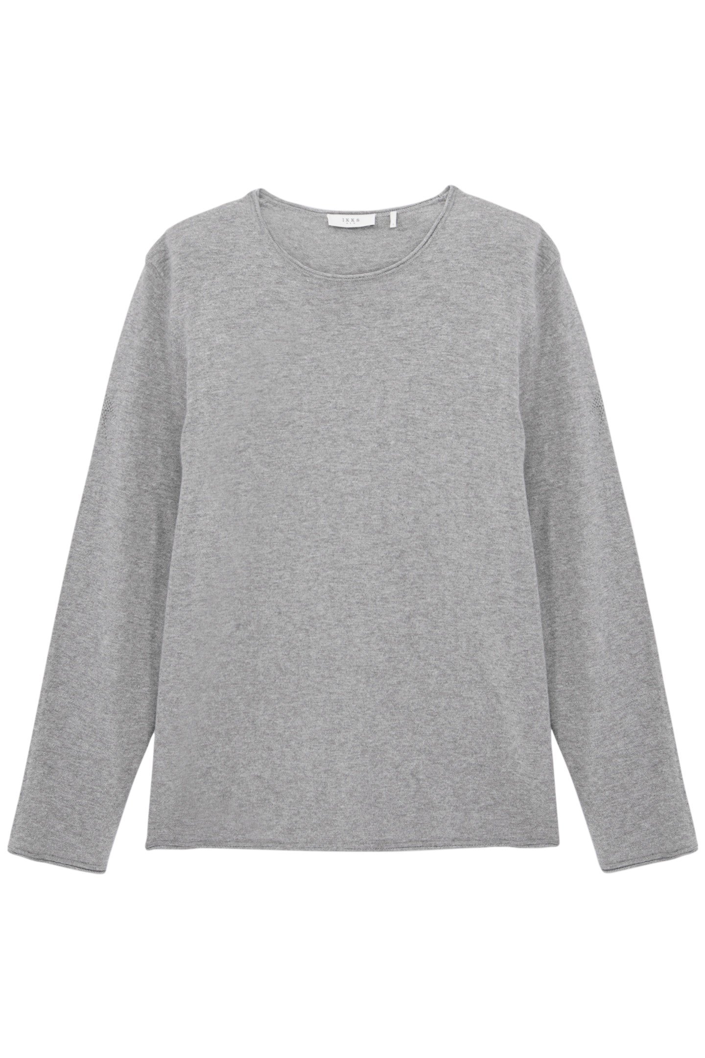 FINE-KNIT GREY SWEATER WITH ROLLED EDGES 4