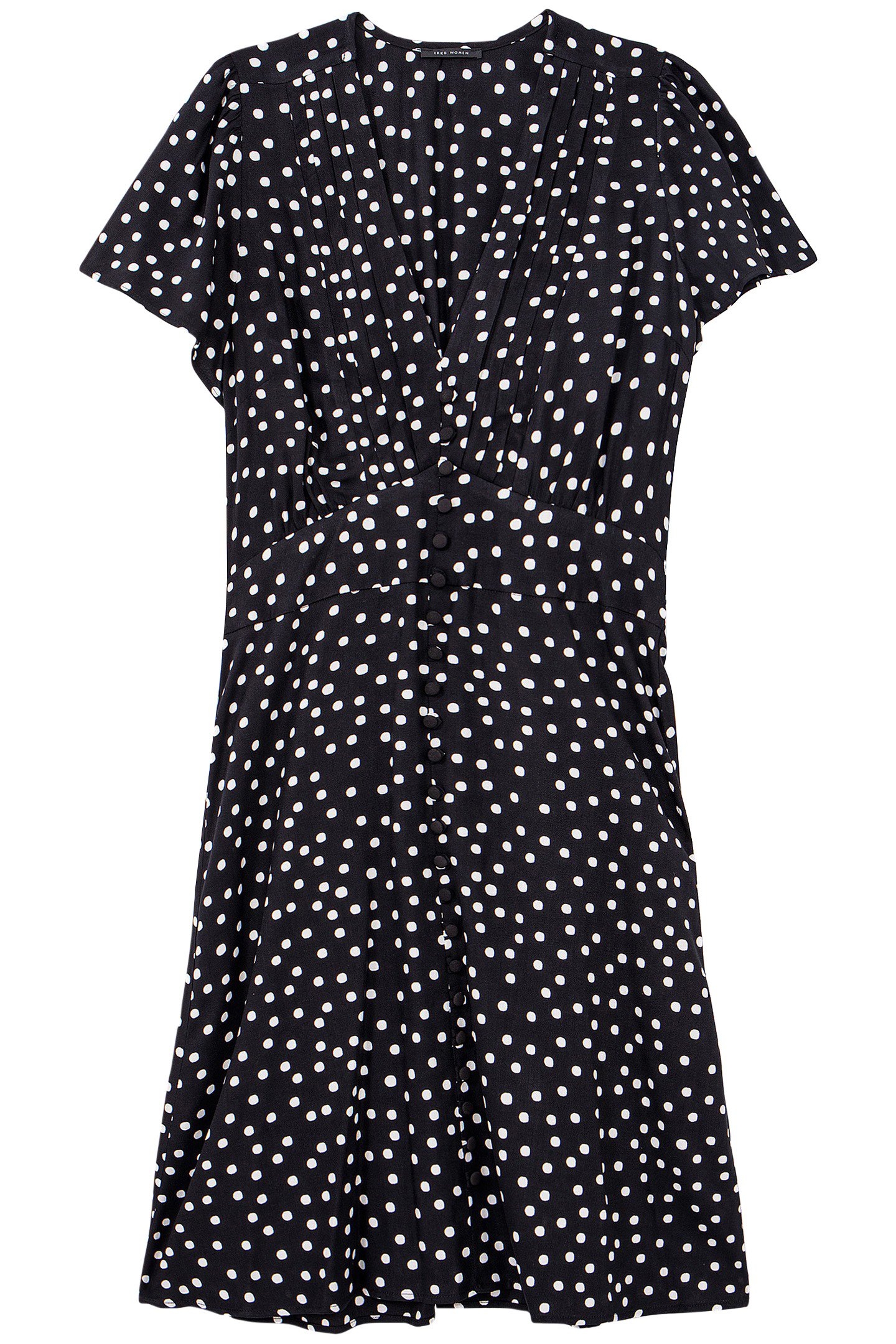 BLACK LENZING™ ECOVERO™ POLKA DOT PRINT DRESS 4