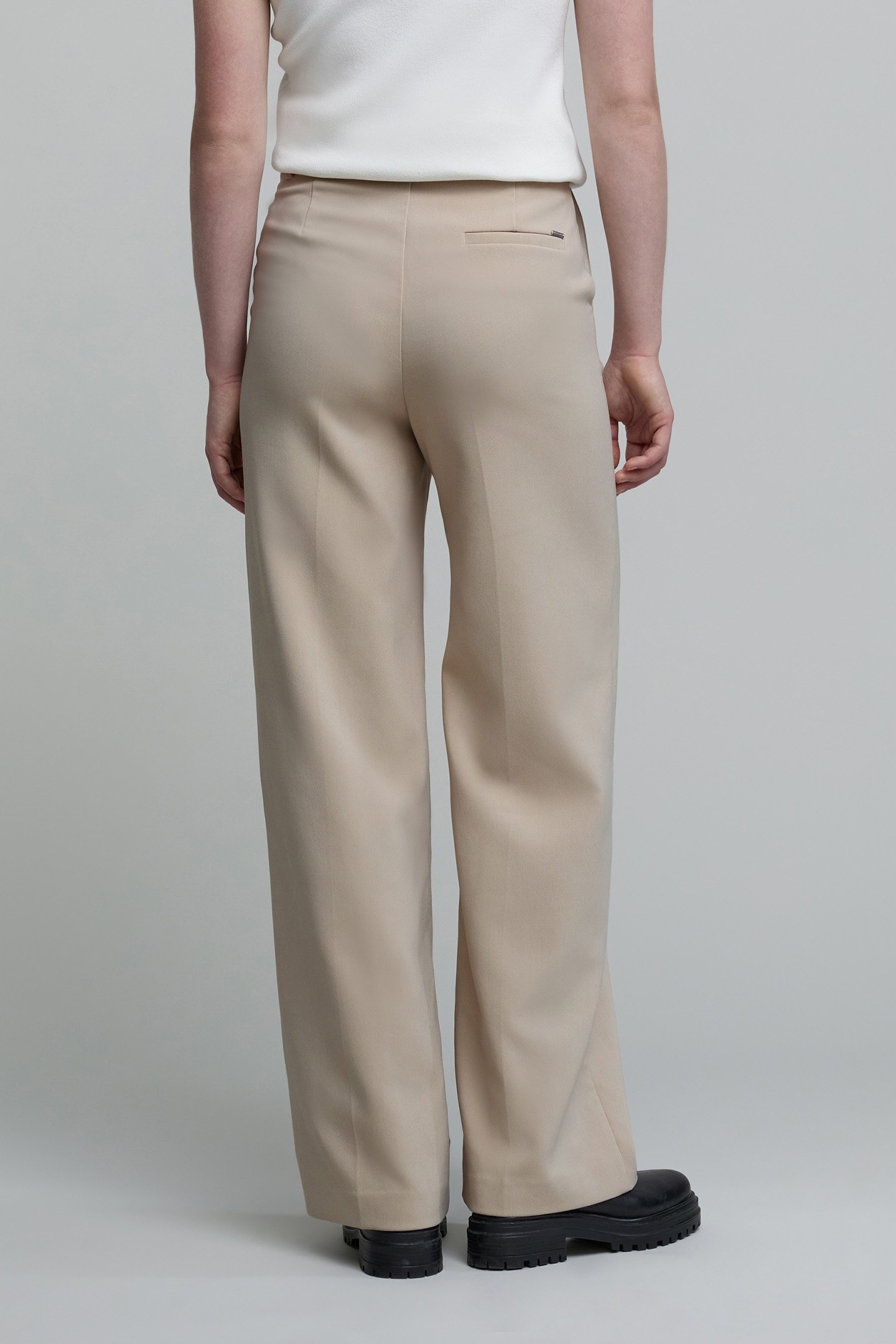 BEIGE RECYCLED POLYESTER SUIT PANTS 2
