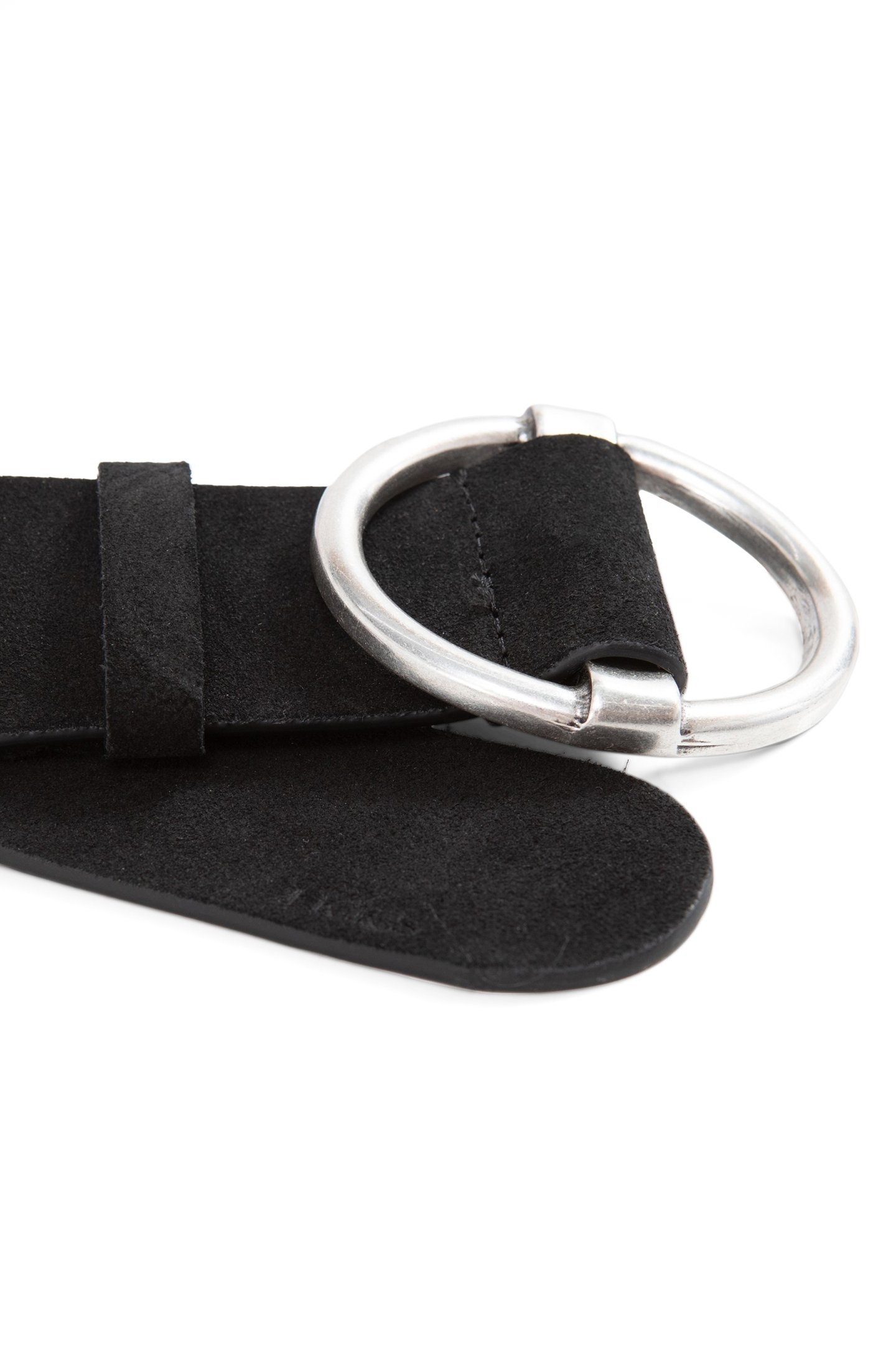 OVAL BUCKLE SUEDE BLACK DRESS BELT 2