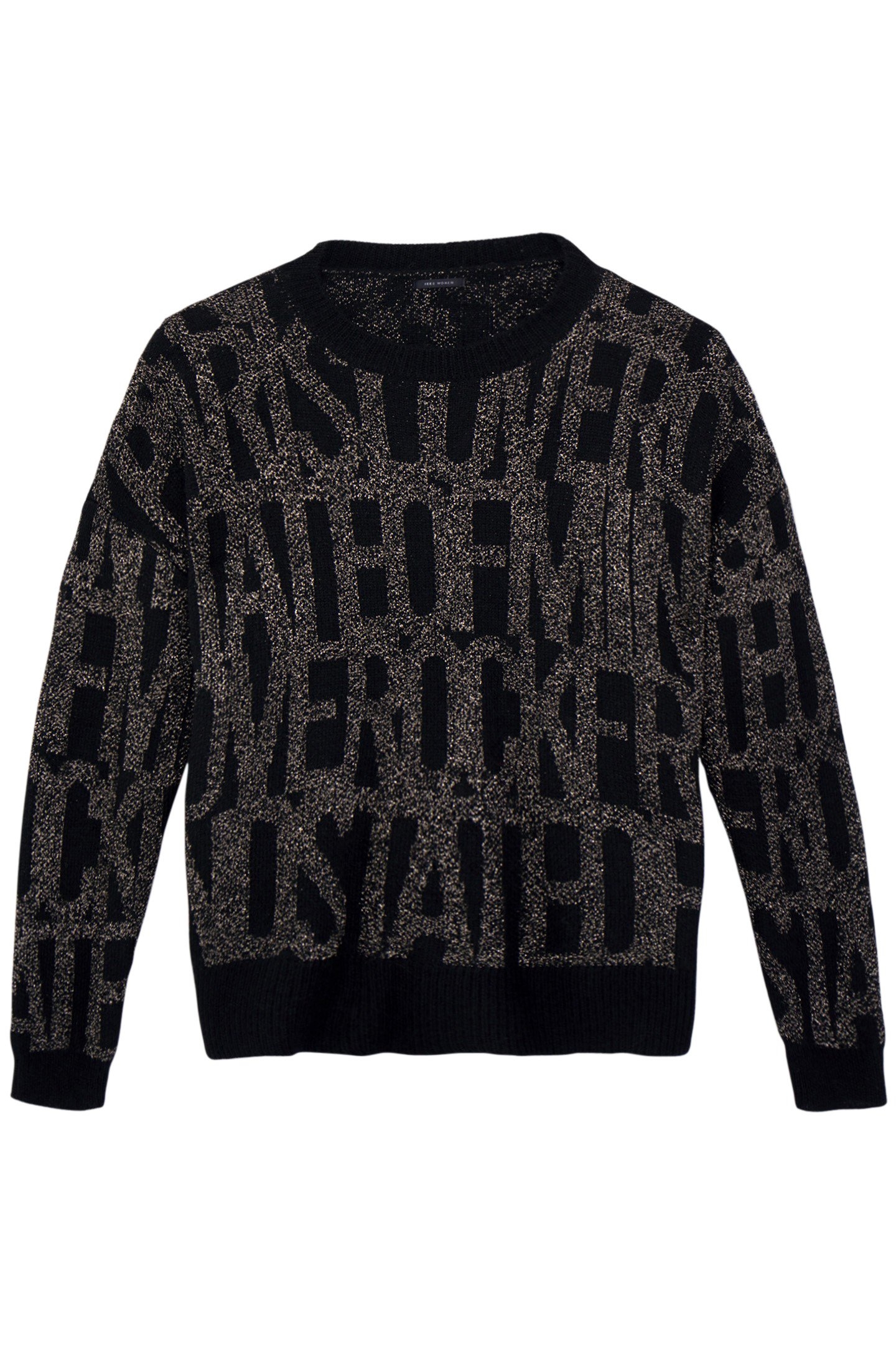 BLACK JACQUARD SWEATER WITH KHAKI PRINT 4