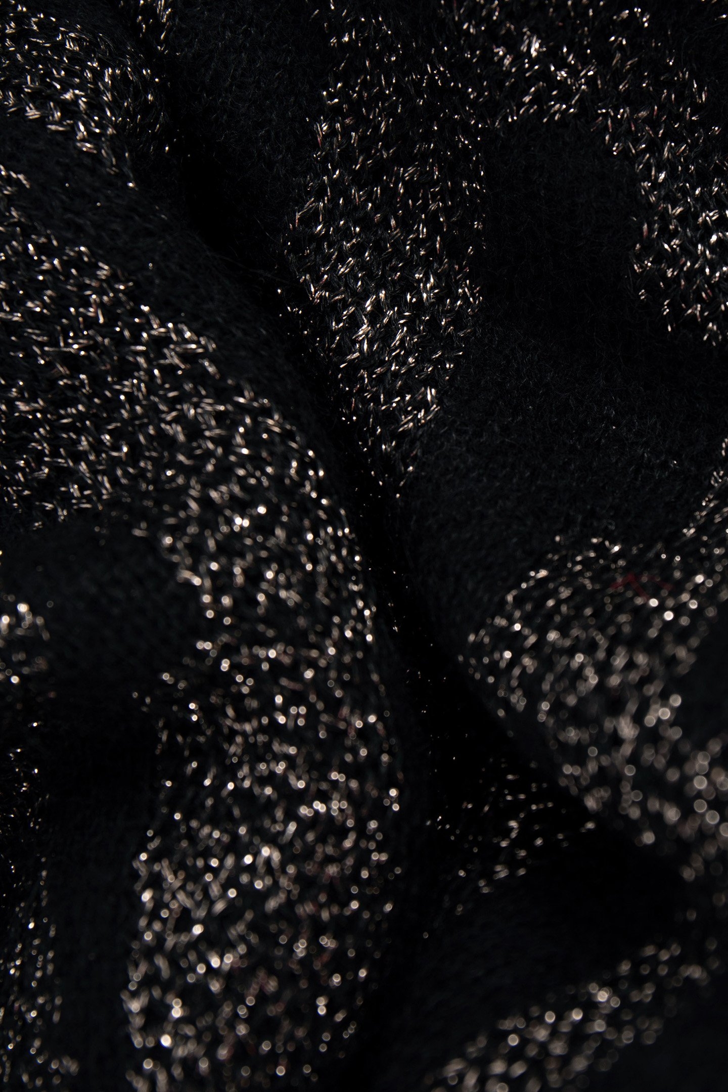 BLACK JACQUARD SWEATER WITH KHAKI PRINT 7