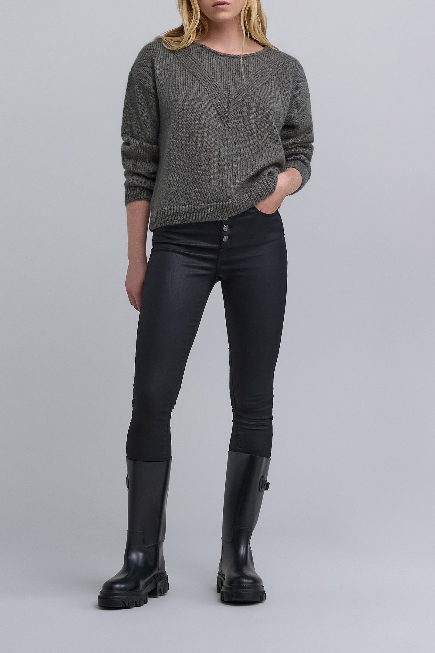 CHEVRON KNIT ARMY SWEATER 3