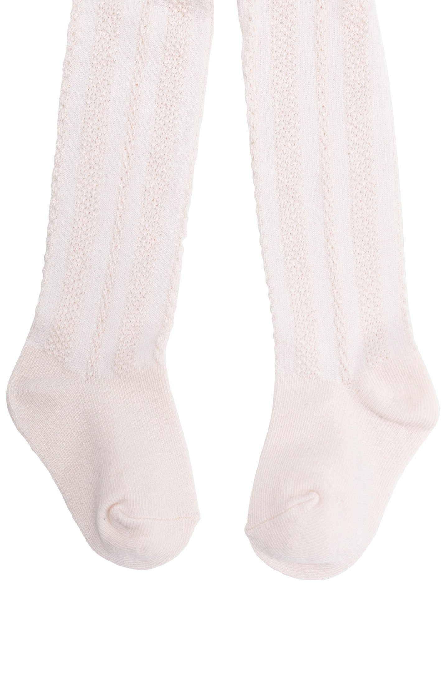 BABY GIRL NAVY AND ECRU KNITTED TIGHTS 2