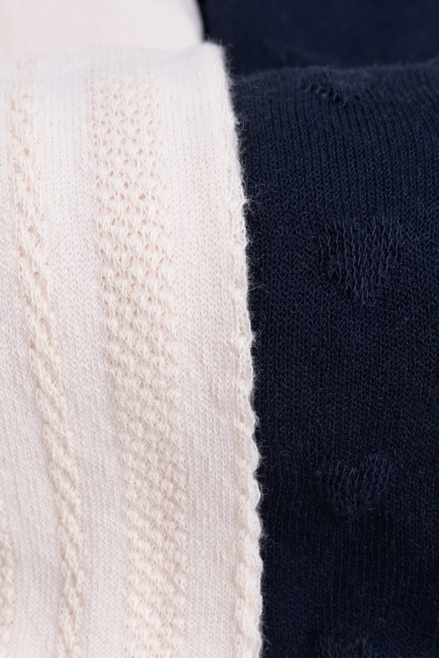 BABY GIRL NAVY AND ECRU KNITTED TIGHTS 7