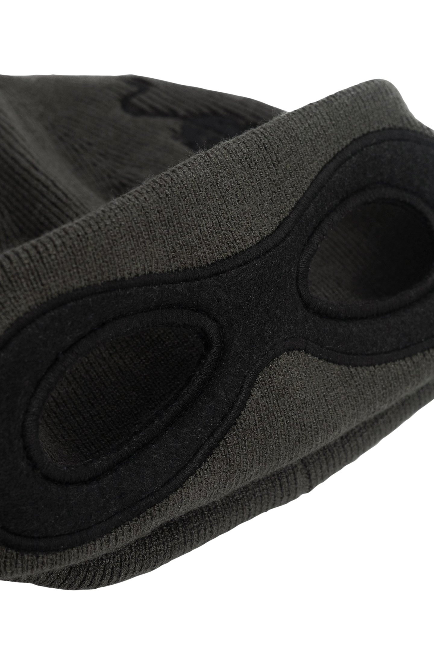 BOY'S RECYCLED KNITTED KHAKI HAT WITH MASK CUT-OUT 4