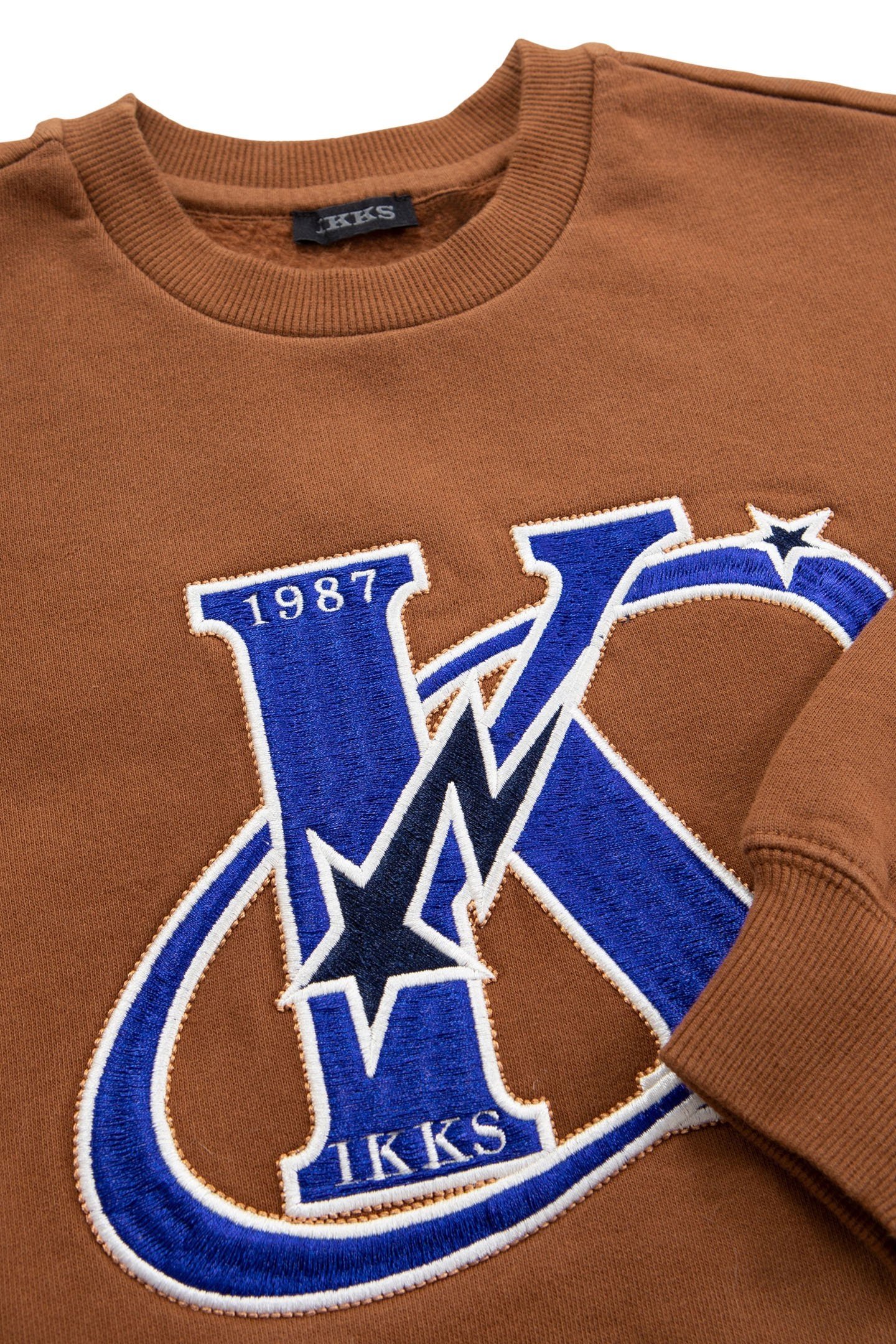 BOY'S CAMEL MAXI SWEATSHIRT WITH K-COMÈTE LOGO EMBROIDERY 6