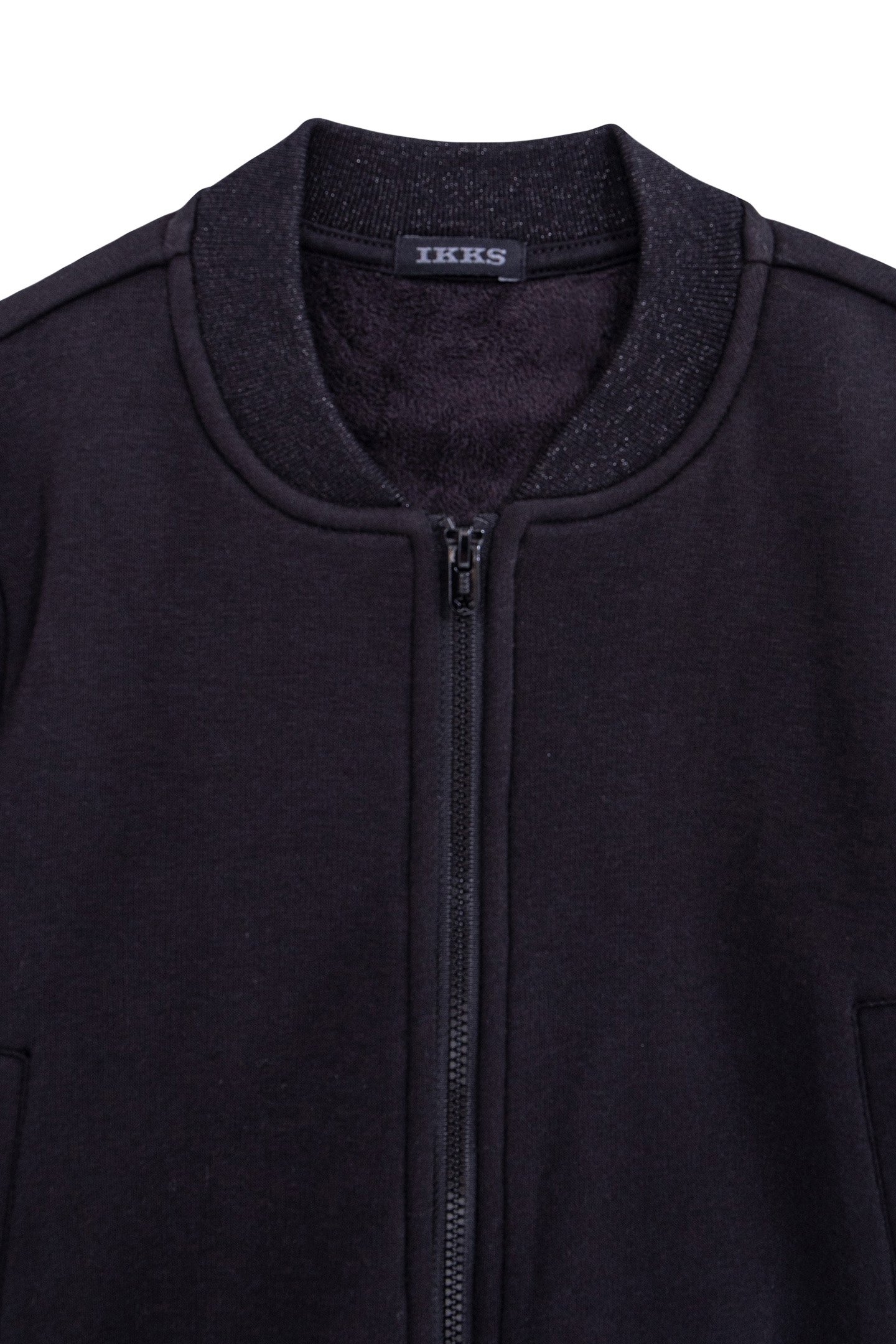 GIRL'S BLACK FLEECE BOMBER CARDIGAN 3