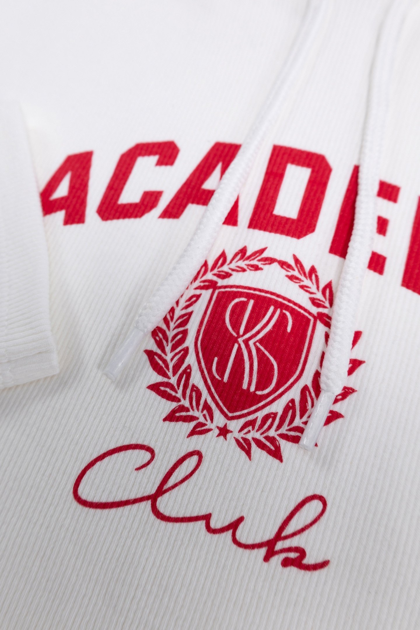 ECRU T-SHIRT WITH RIB KNIT HOOD AND GIRL'S MESSAGE 5