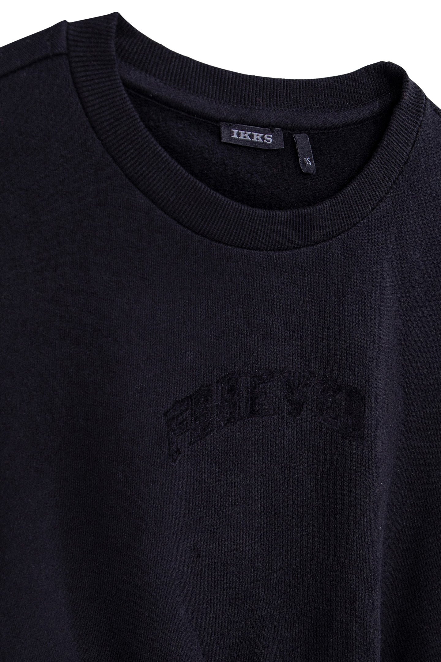 GIRL'S BLACK STUDDED SWEATSHIRT WITH FLOCKED SLOGAN 3