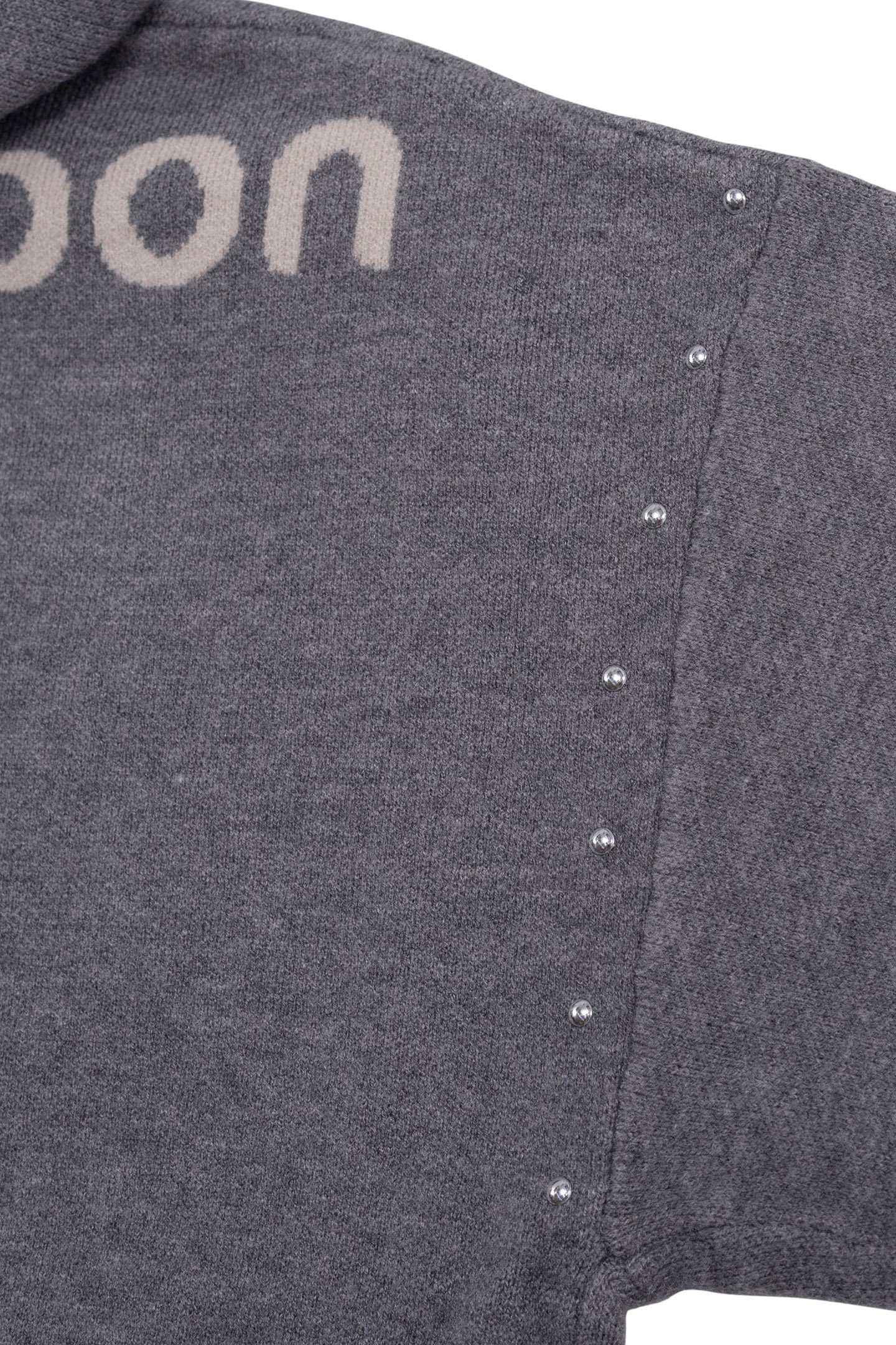 GIRL'S INTARSIA MESSAGE GREY KNITTED HOODIE 4