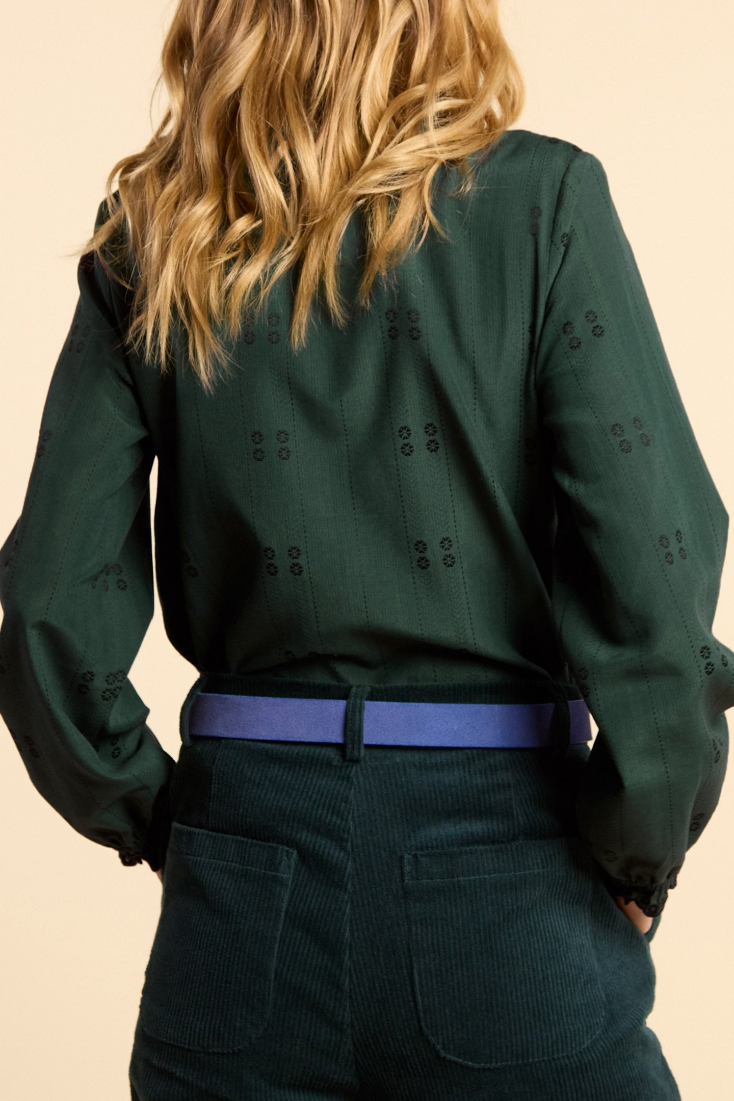 NIGHT GREEN EMBROIDERED BLOUSE 2