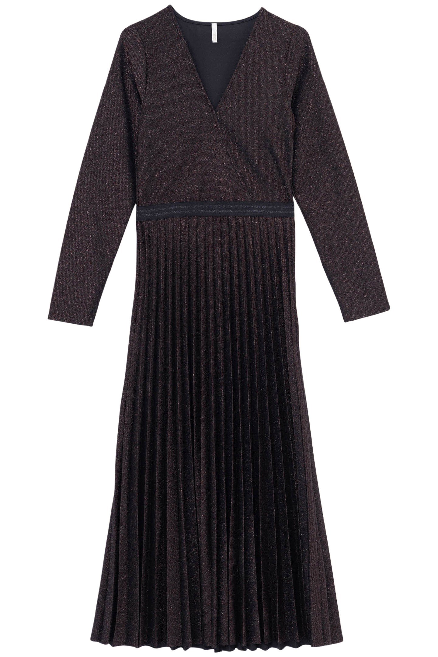 BLACK COPPER GLITTER KNIT LONG DRESS 3