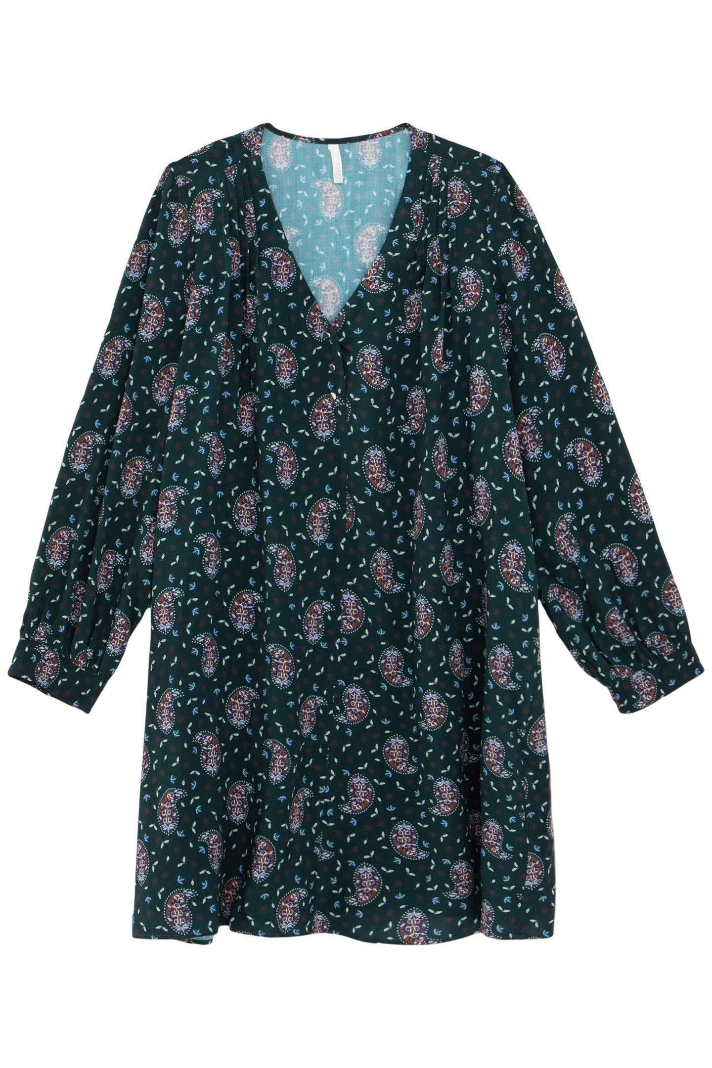 PAISLEY PRINT MIDNIGHT GREEN DRESS 3