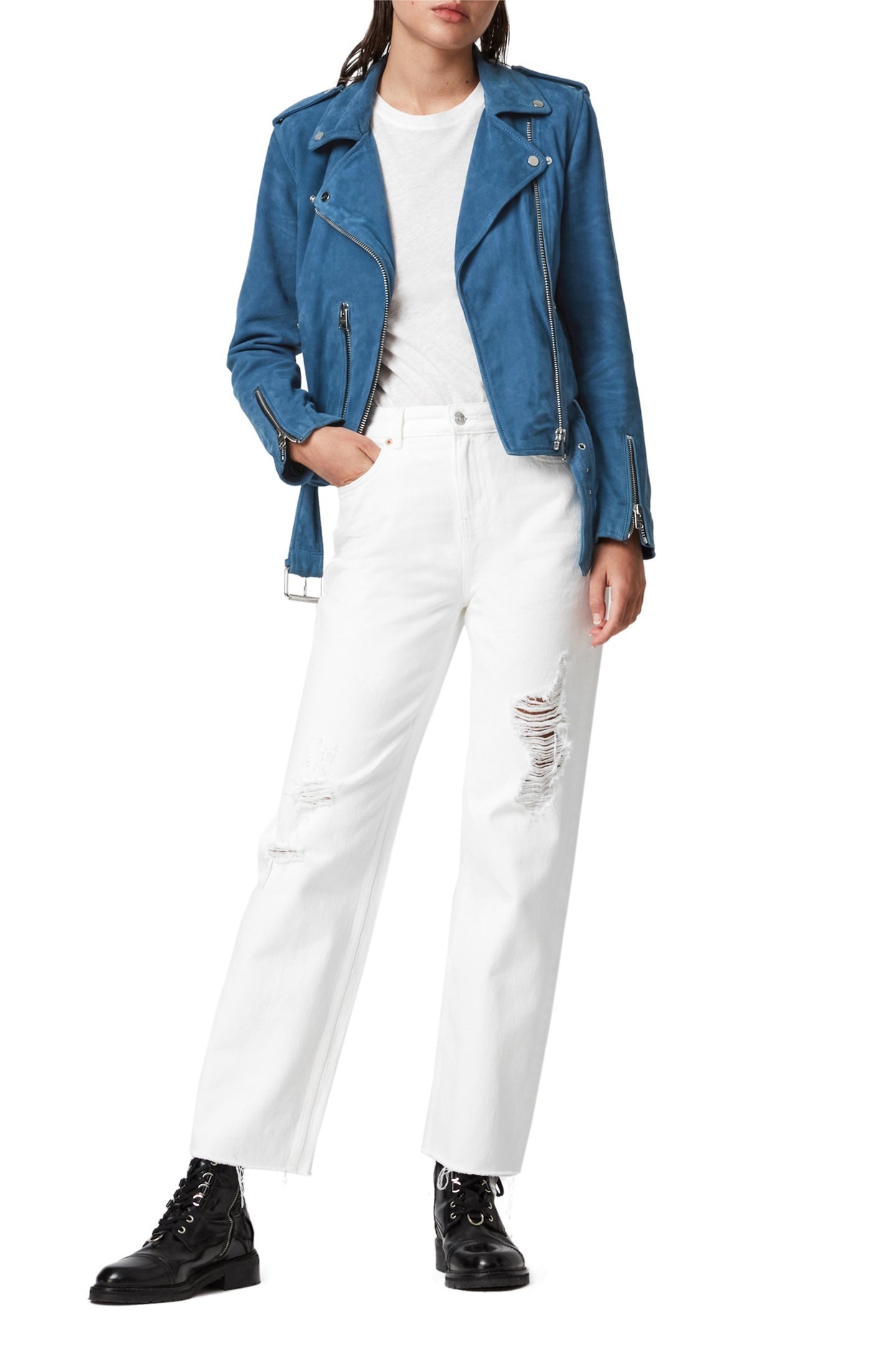 SUEDE BALFERN BIKER COBALT BLUE 2