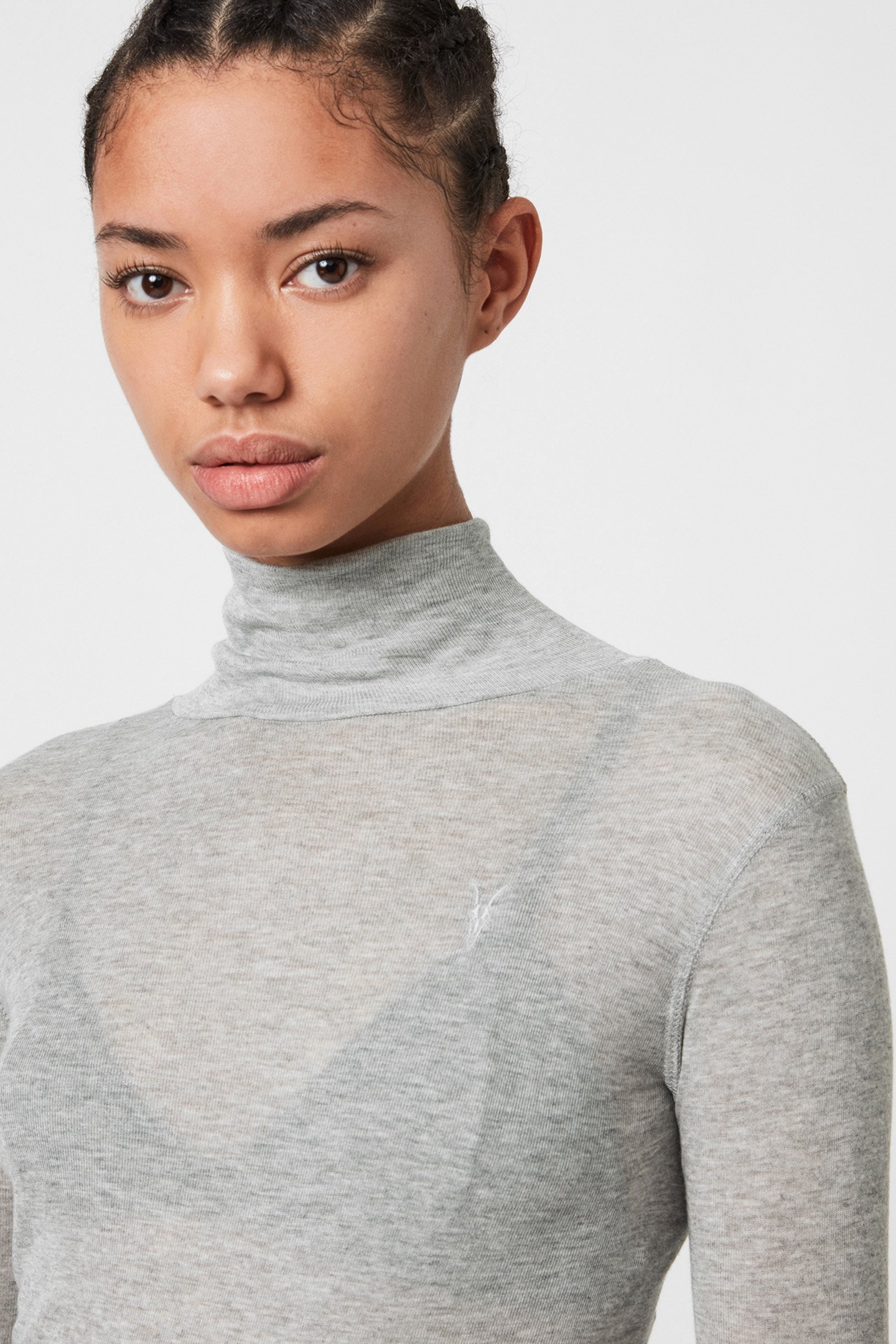 FRANCESCO ROLL NECK GREY MARL 5
