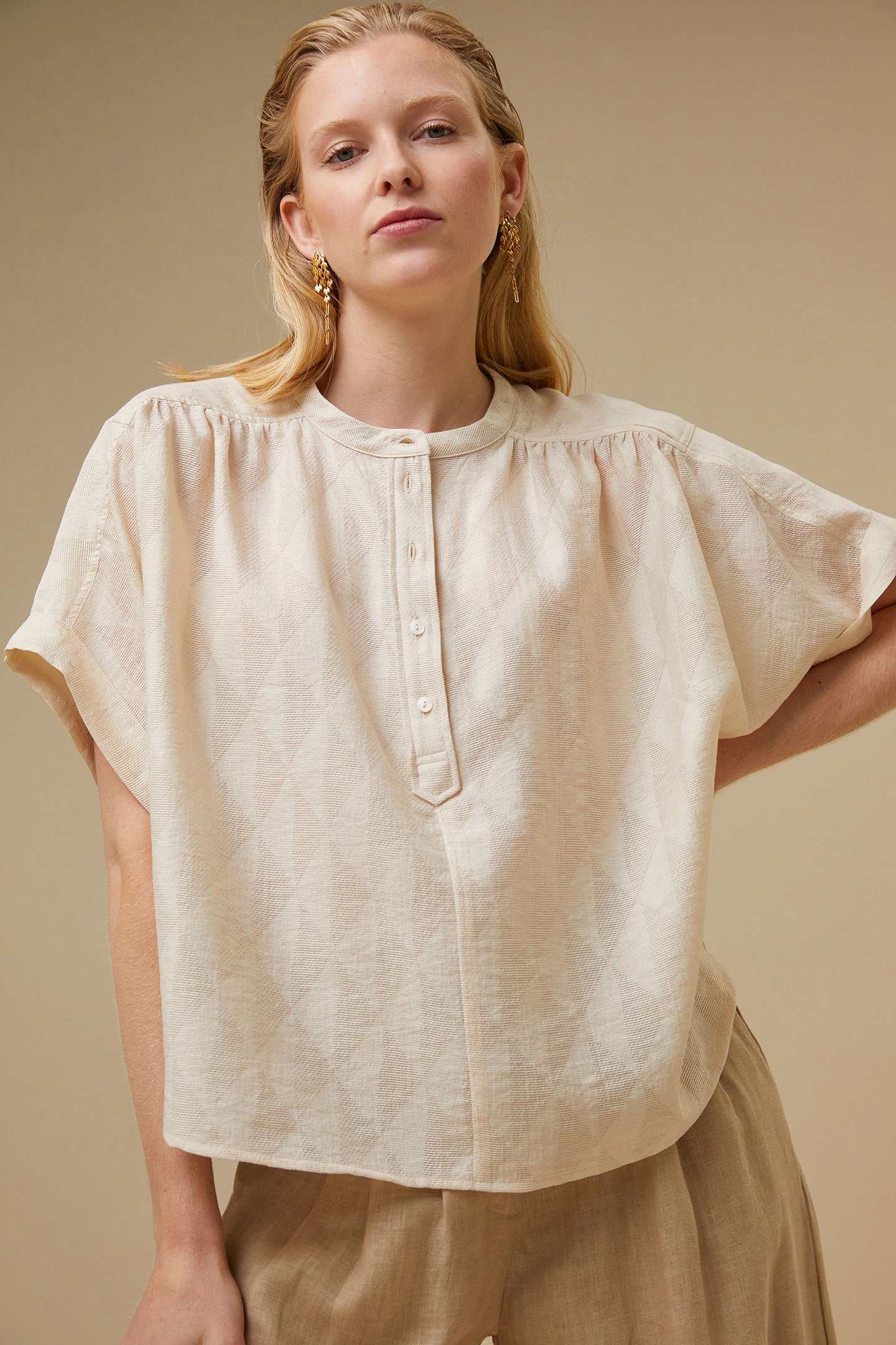 AXEL GEO BLOUSE CHALK 1