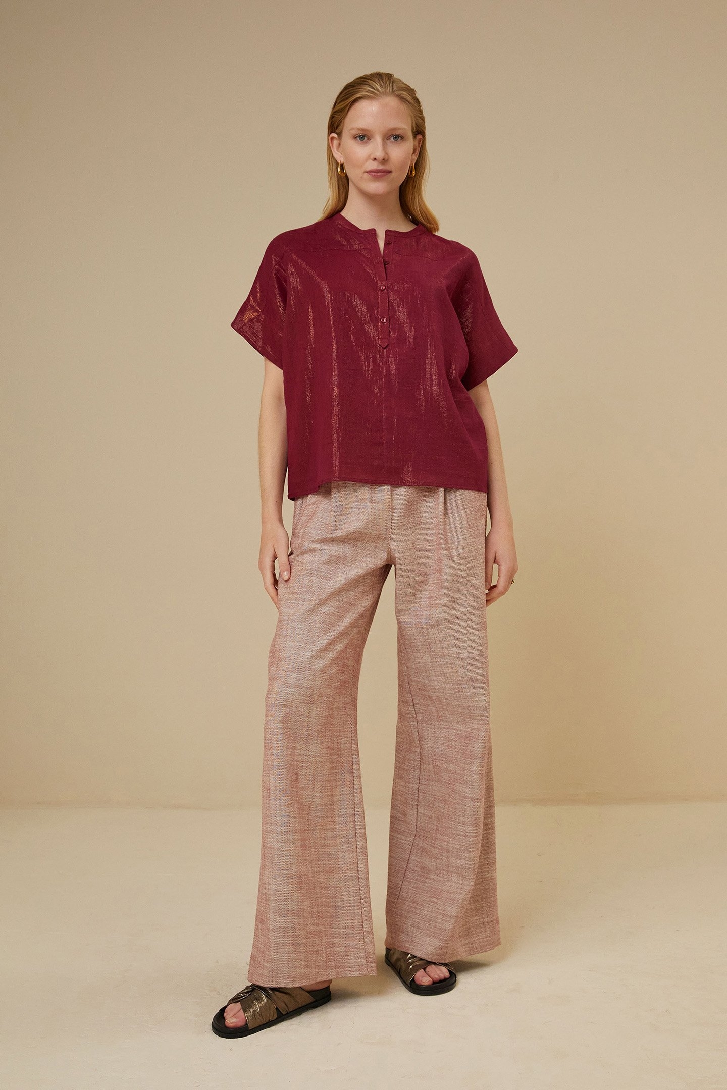 BO METALLIC BLOUSE GRENACHE 1