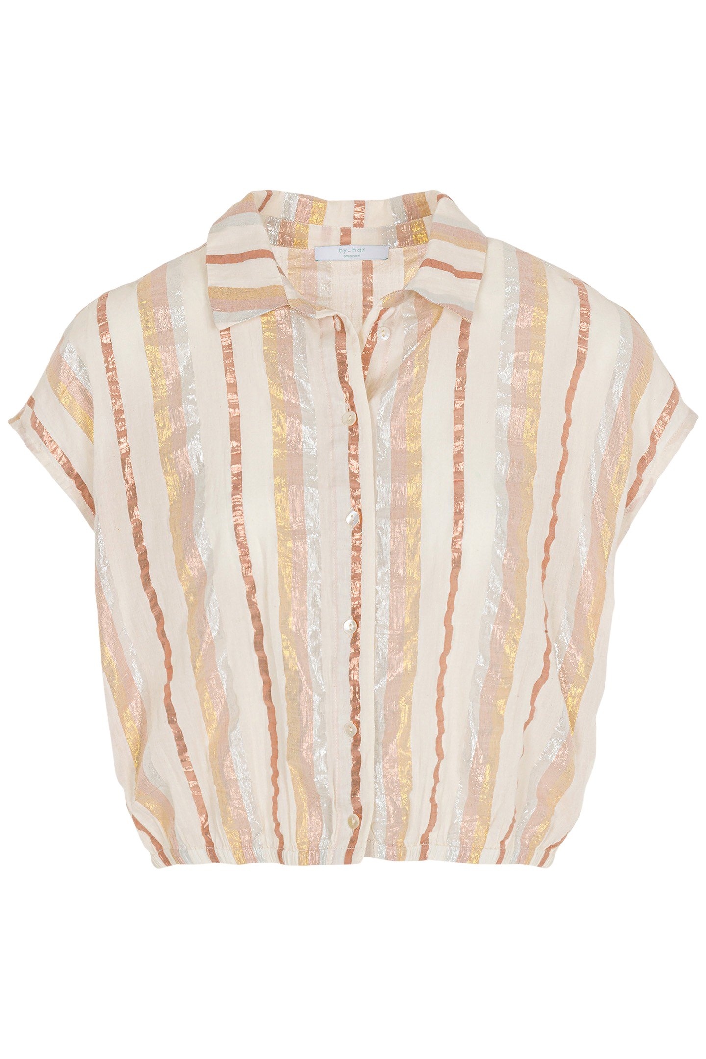 BIEKE GLOSS STRIPE BLOUSE PASTEL GLOSS STRIPE 4