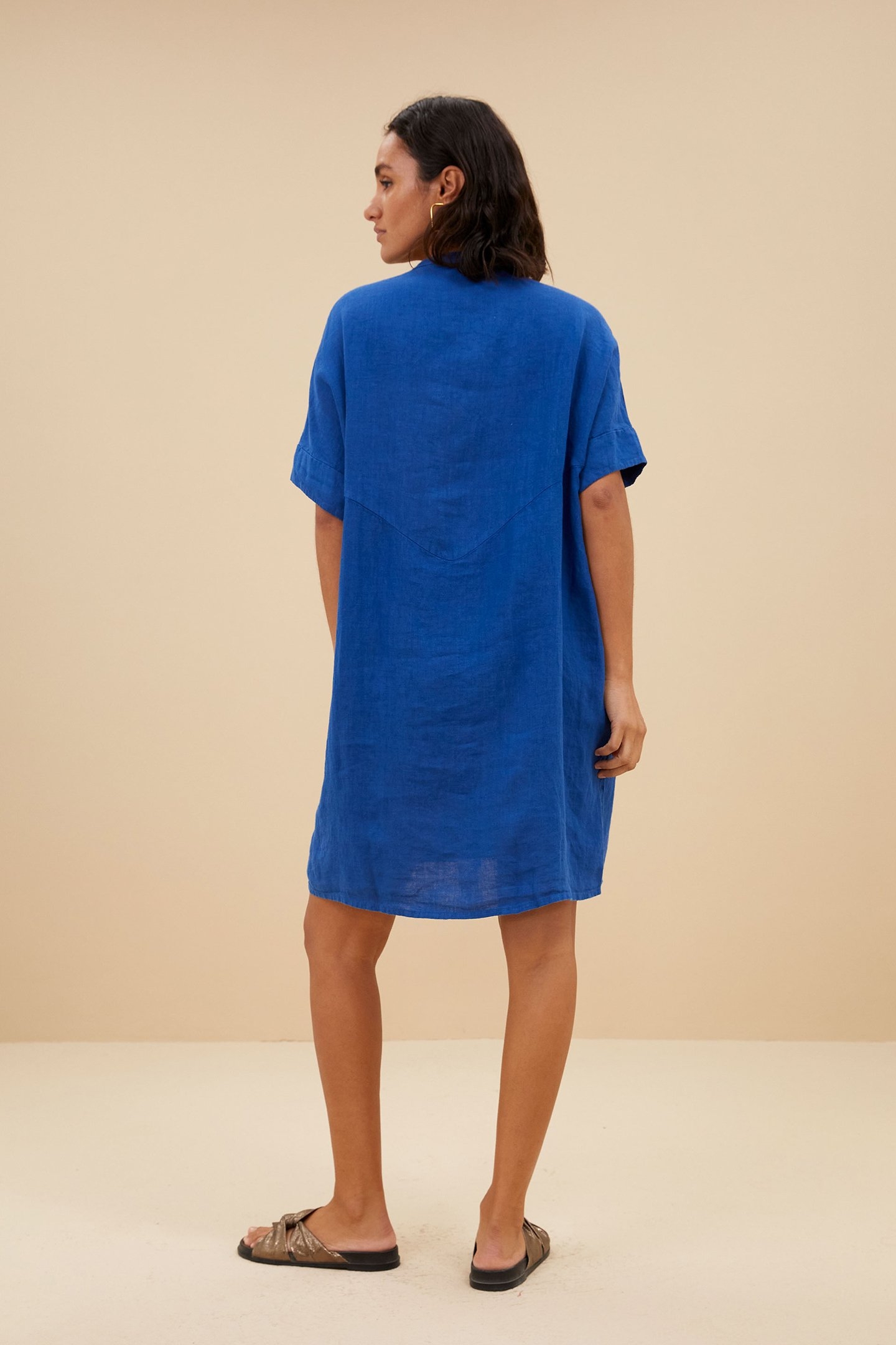 TAIS LINEN DRESS KINGSBLUE 3