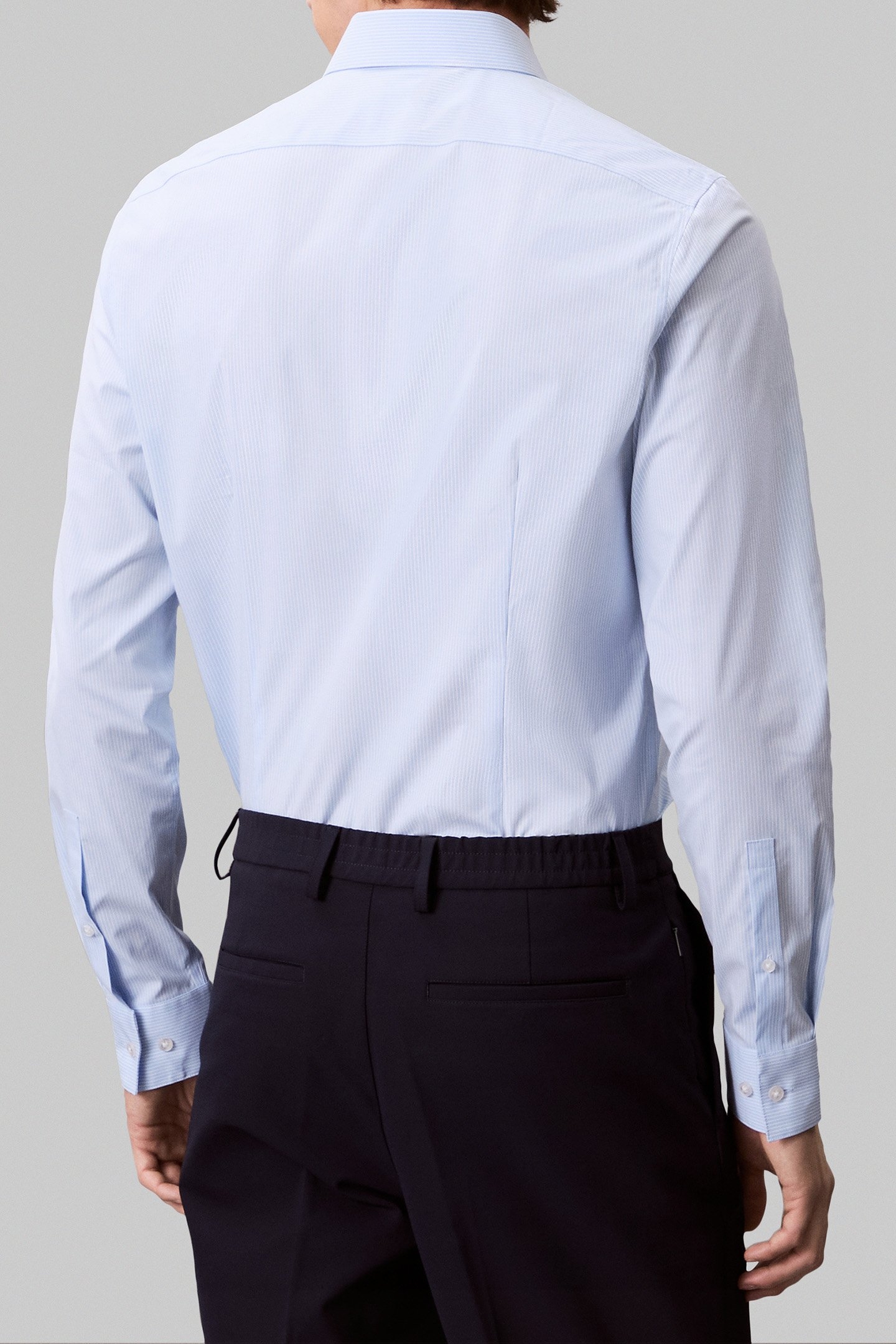 SLIM MID TWILL STR SHIRT BLUE 2