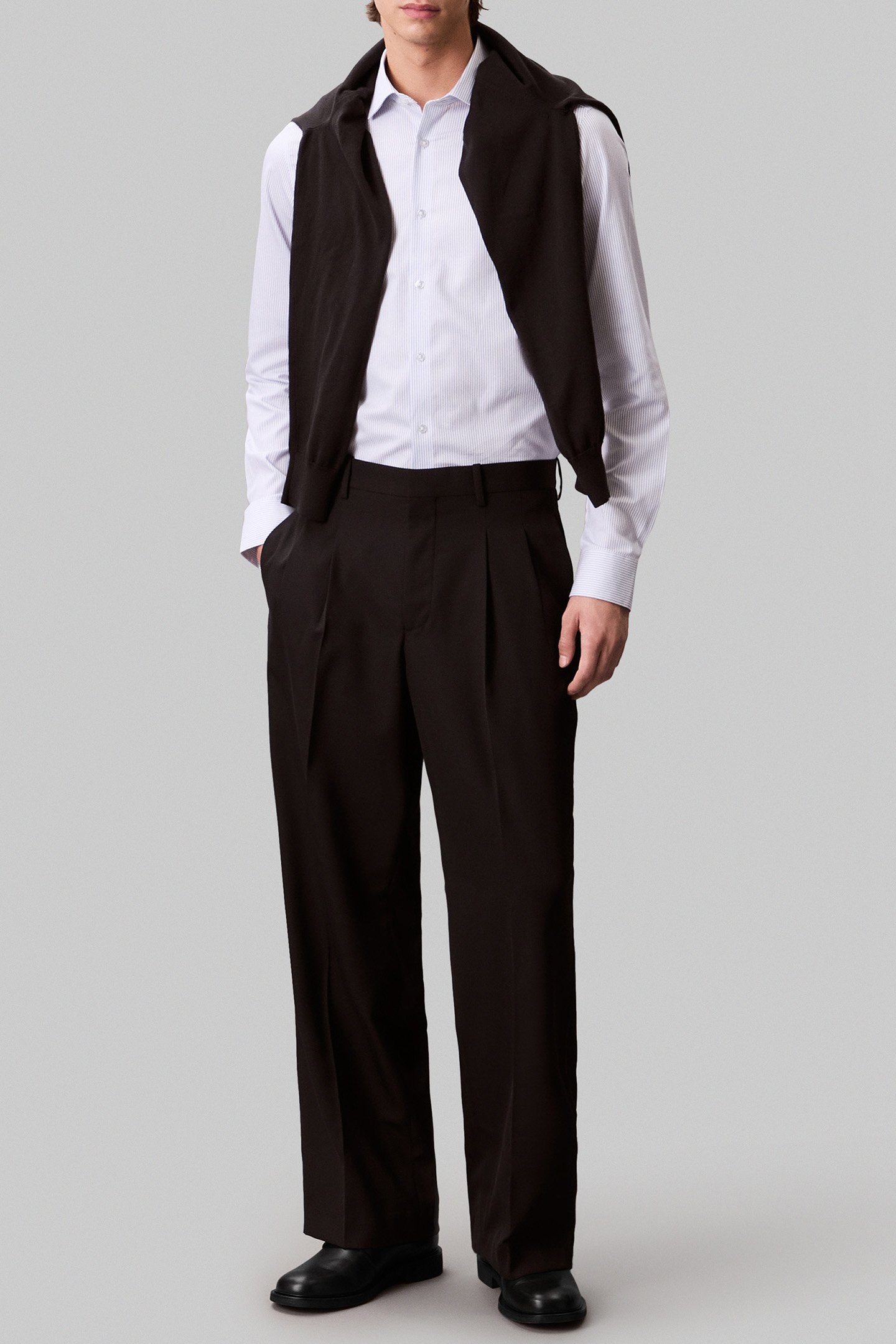 REG SFT COMF STR STP SHIRT DUSTY BLUE 3