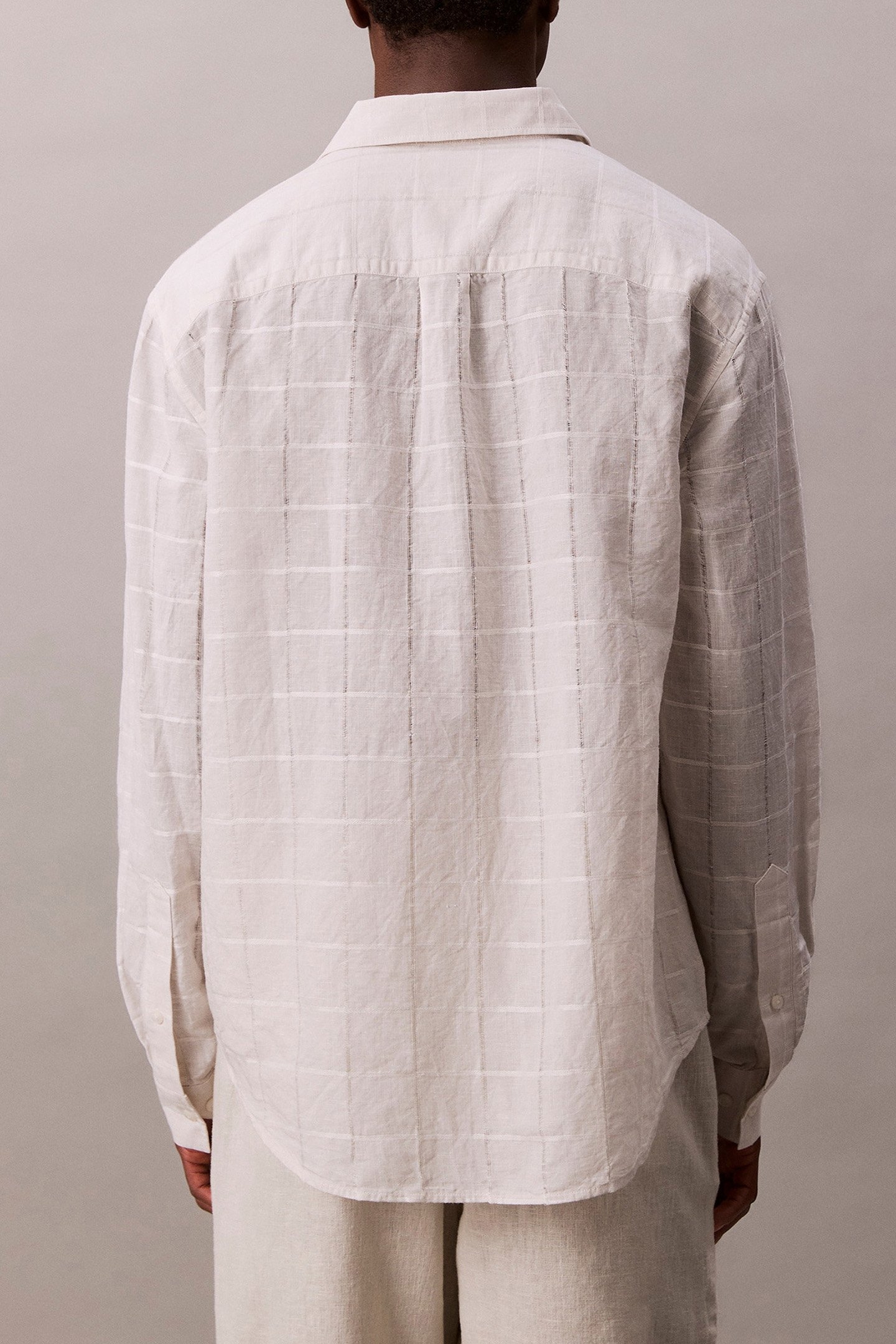 LS LINEN WINDOWPANE BRILLIANT WHITE 2
