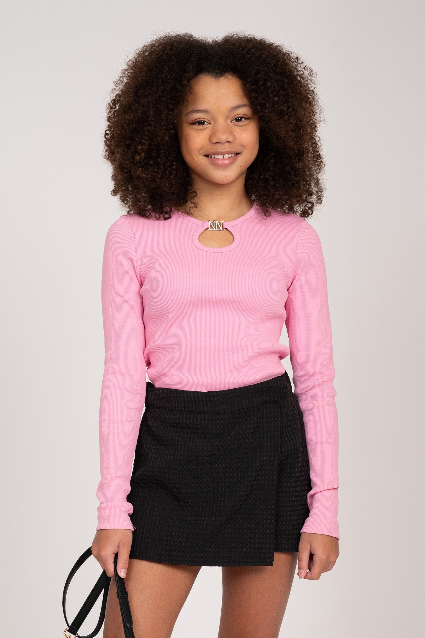 PRESLEY LS RIB TOP FOXY PINK 1