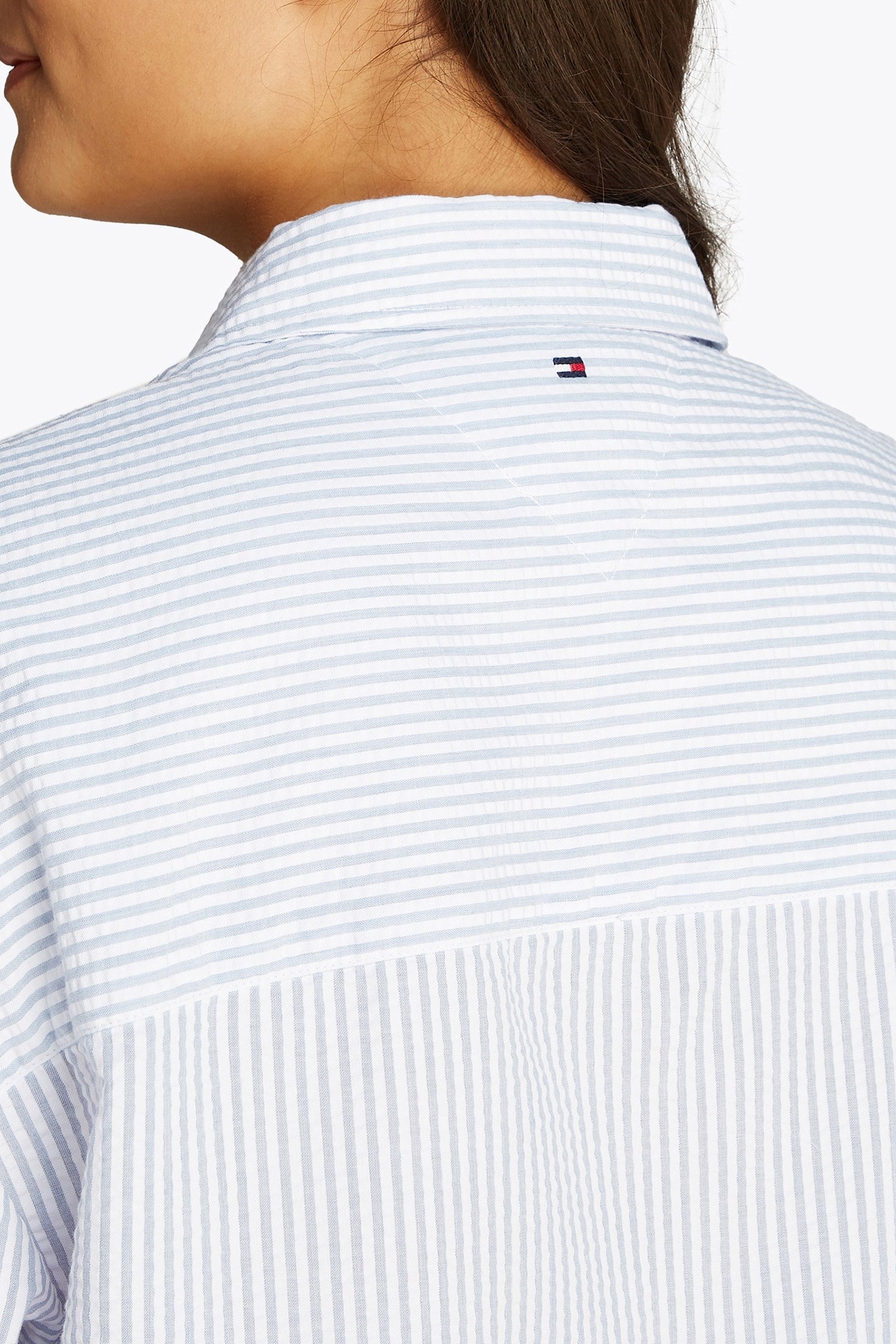 WOMEN'S NORMAL FIT BLOUSE LONG SLEEVE LIGHT BLUE/WHITE 5