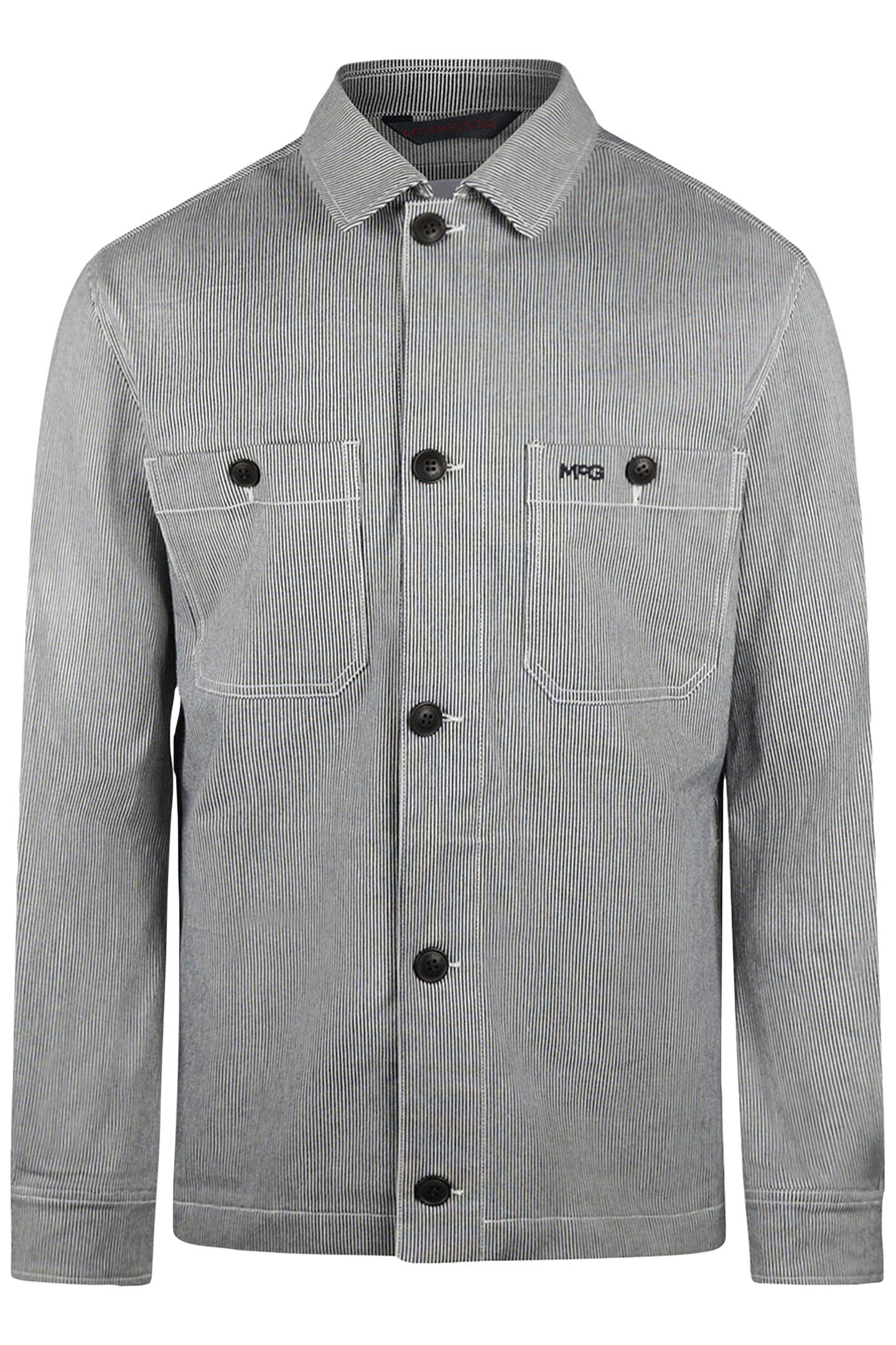 COTTON STRIPED SHIRT JACKET NAVY 4