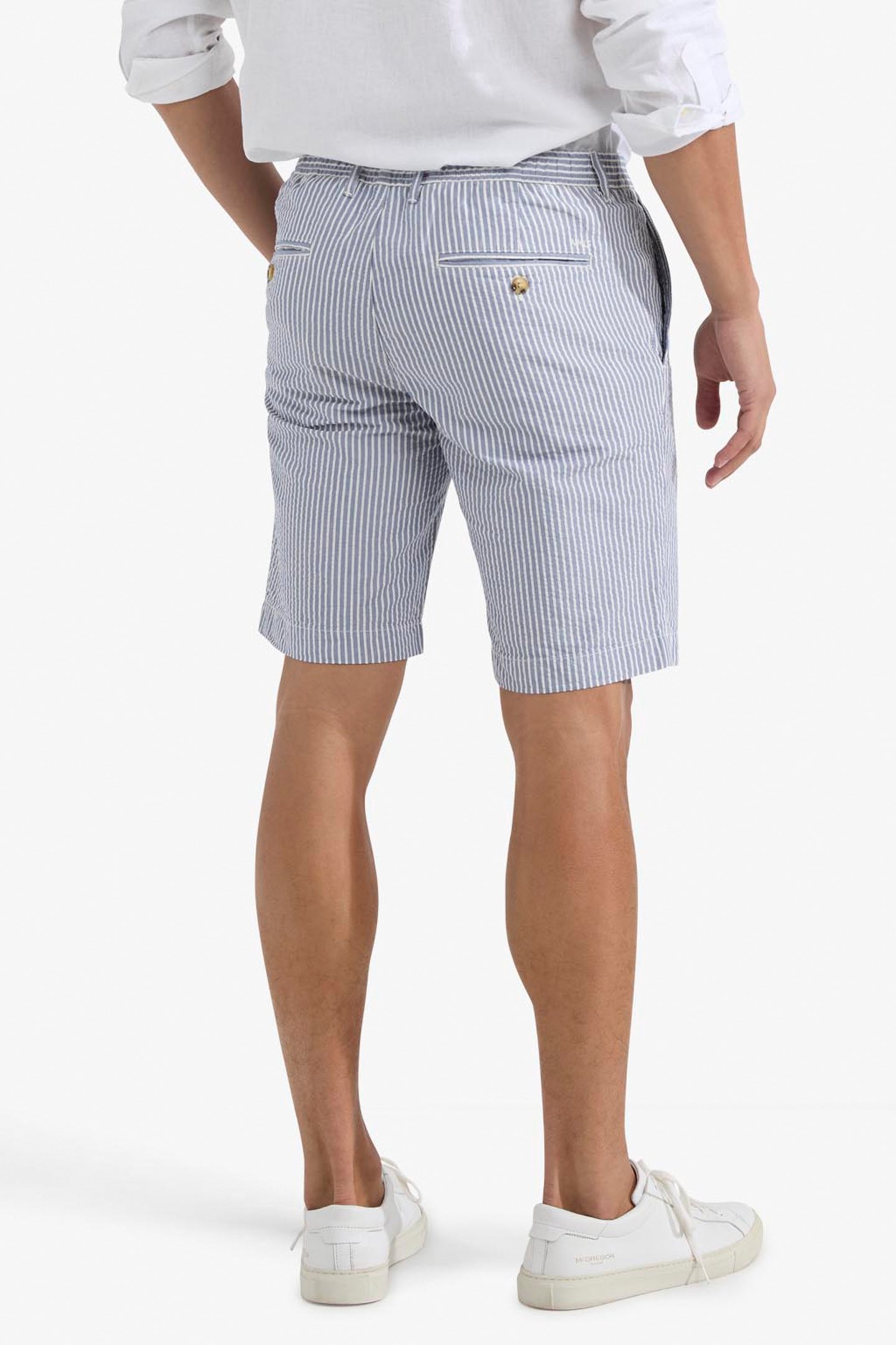 STRIPED SEERSUCKER SHORT MEDIUM BLUE 2