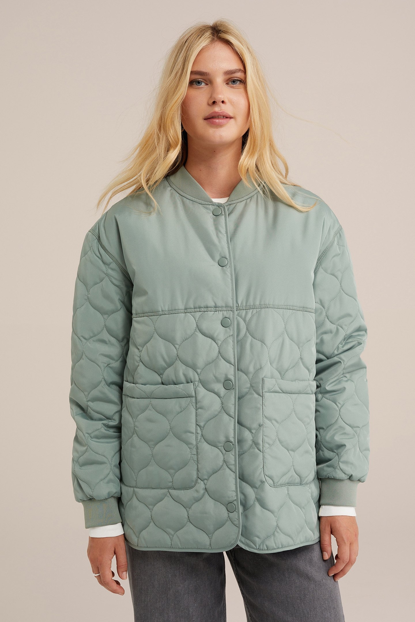 JACKET MIDDLE LONG LENGTH GREYISH GREEN 1