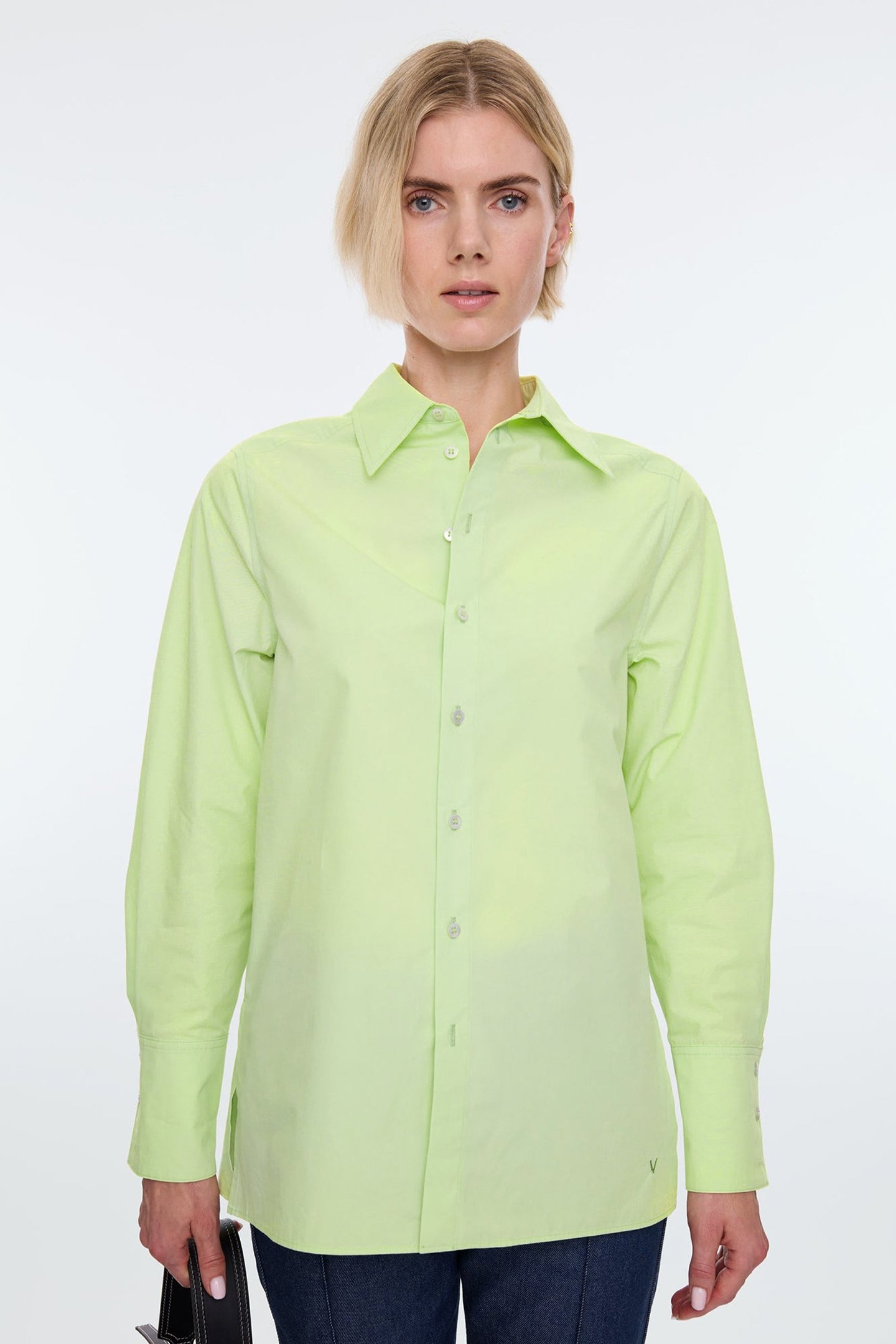 COTTON POPLIN HIGH CUFF CATERPILLAR GREEN 1