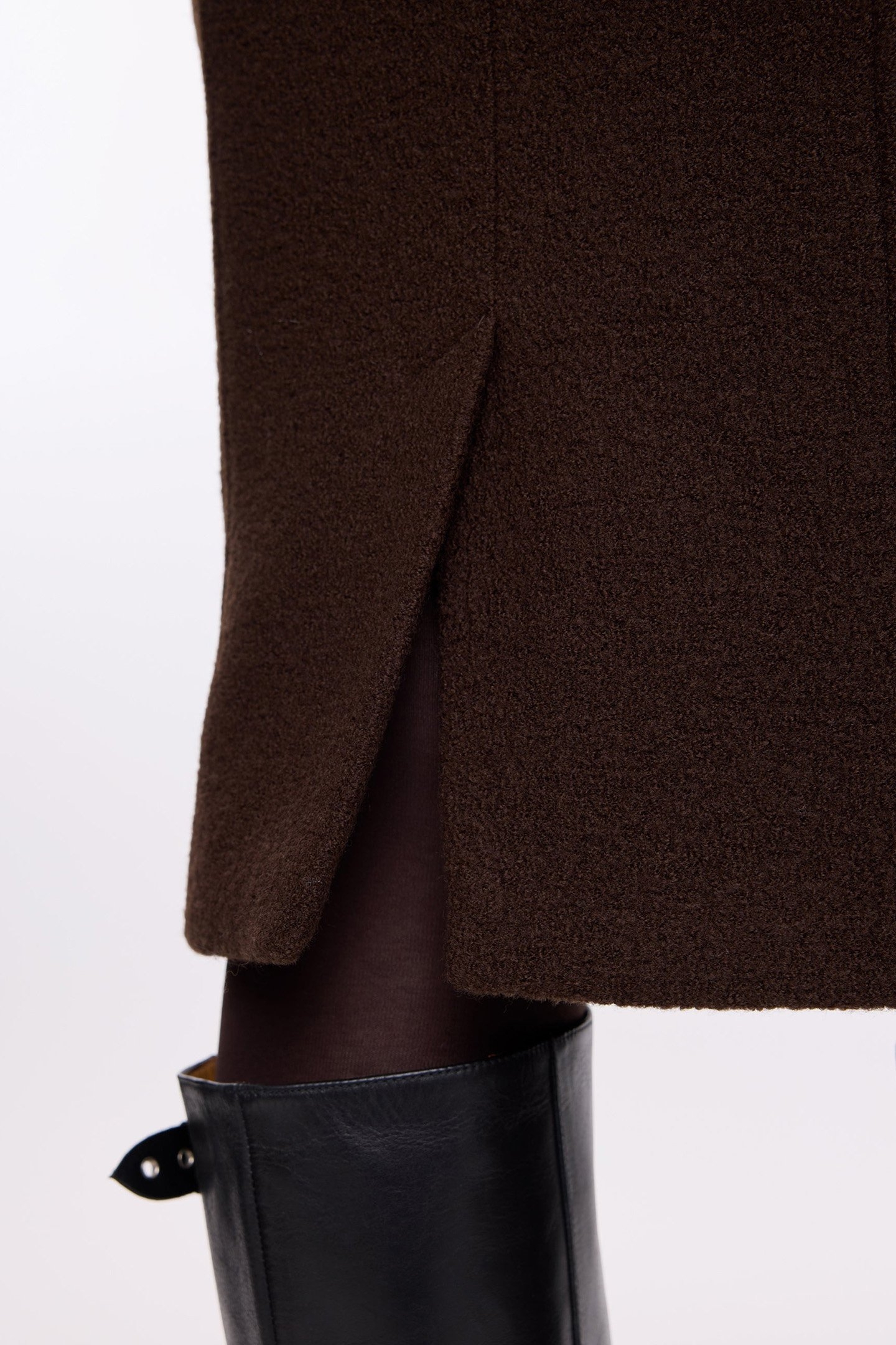 CURL WOOL PENCIL SKIRT TURKISH COFFEE 7