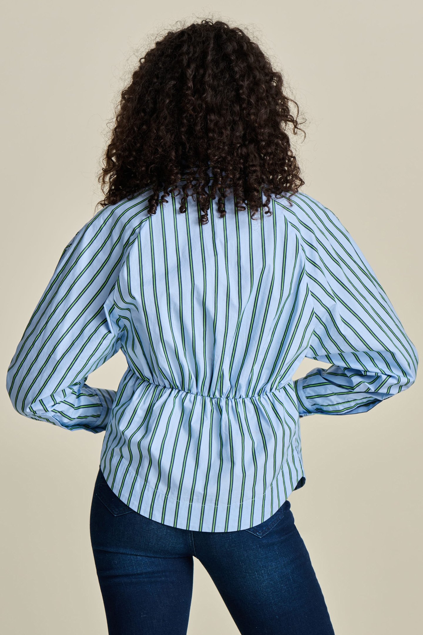 BLOUSE - STRIPED POPLIN CLOUDY BLUE 2