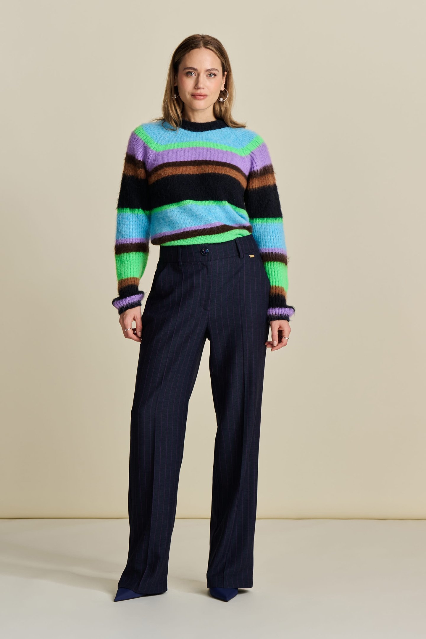 PANTS - STRIPED MIDNIGHT BLUE 1