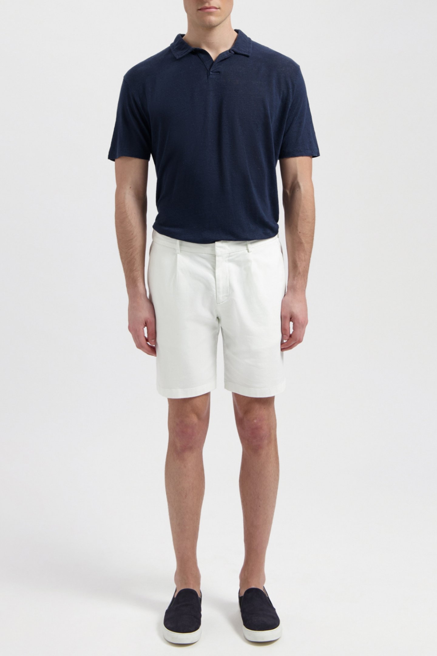 NELSON | LINEN POLO SHIRT NAVY BLUE 1