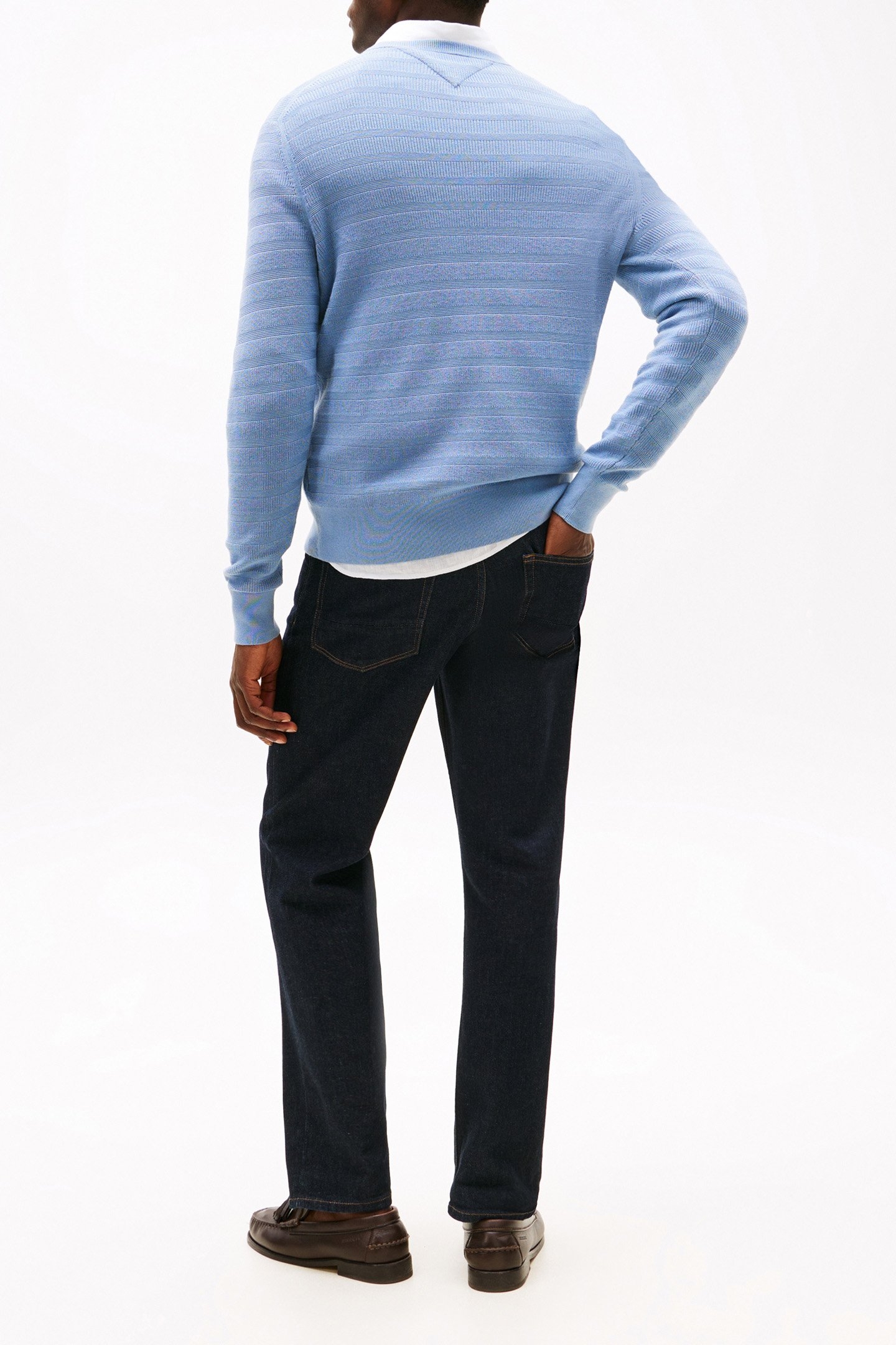 REGULAR FIT STRIPE STRUCTURE SWEATER BRISK BLUE 3