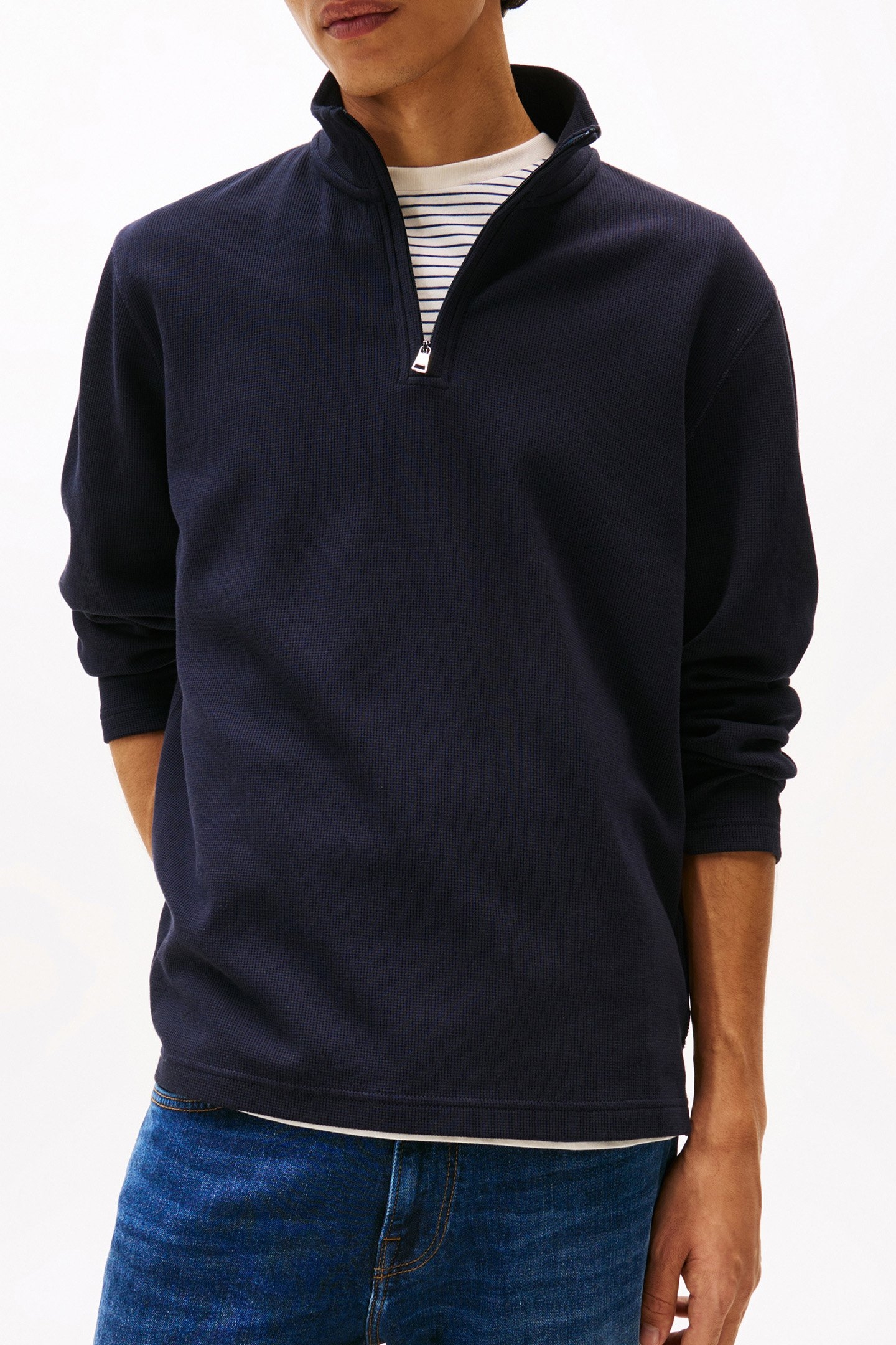 COTTON MODAL WAFFLE DESERT SKY 1