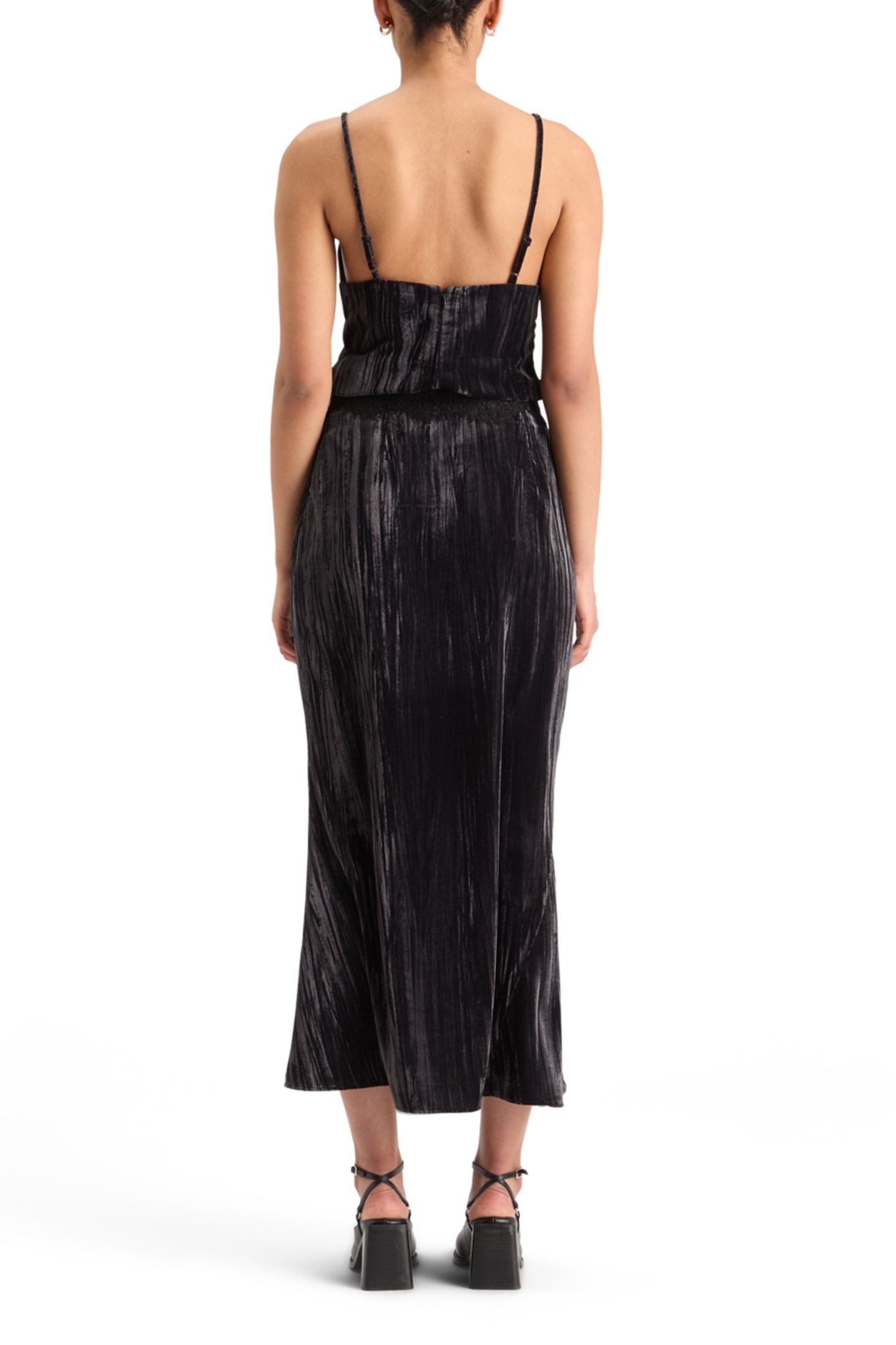 VELVET SKIRT EVENING BLACK 2