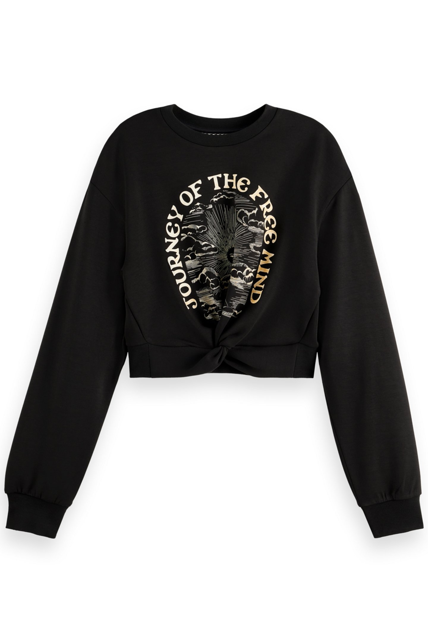 CHEST ARTWORK MODAL SWEATSHIRT WITH TWIST DETAIL EVENING BLA 4